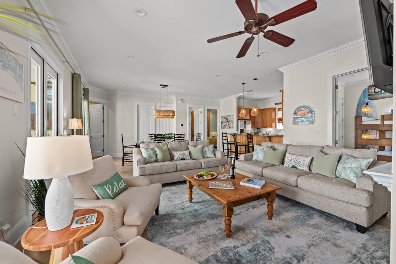 The hub of the home with a glimpse into the bunk room