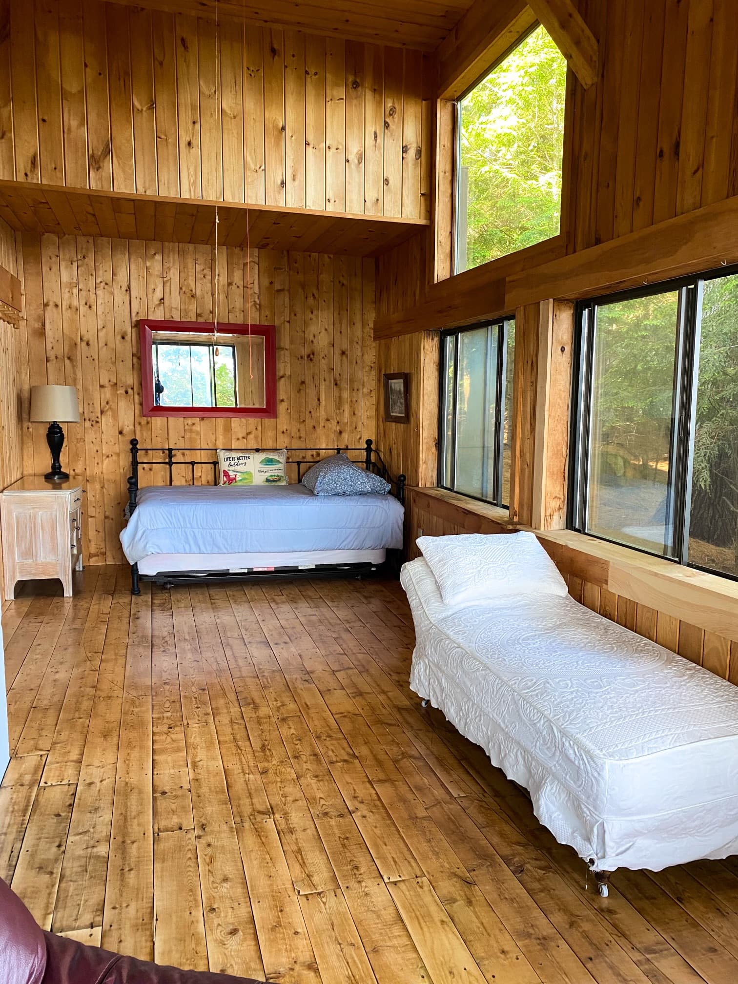 Side Porch with Vaulted Ceiling