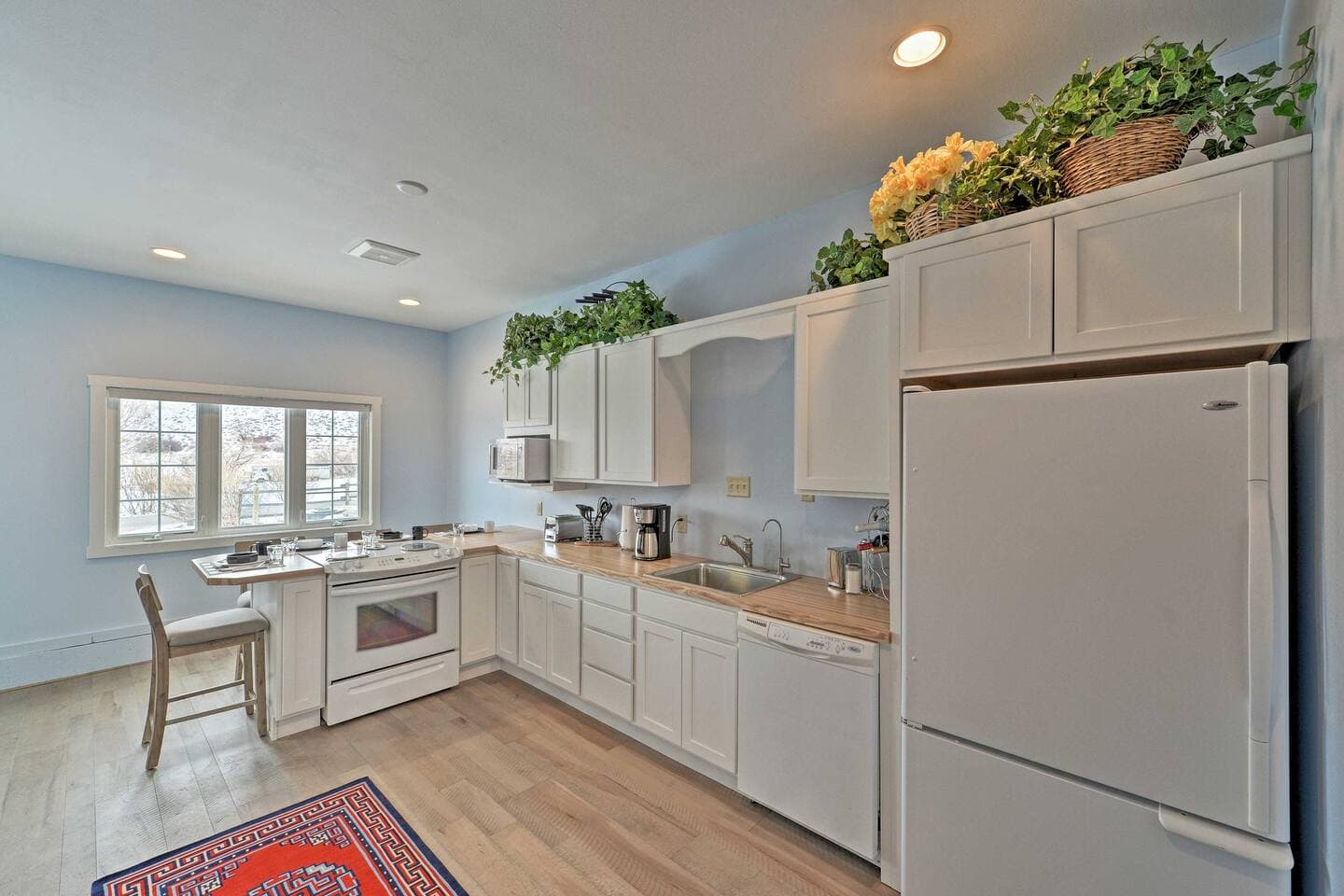 Wind River Quarters:Second kitchen in the apartment is very spacious with plenty of room to move about as you cook.