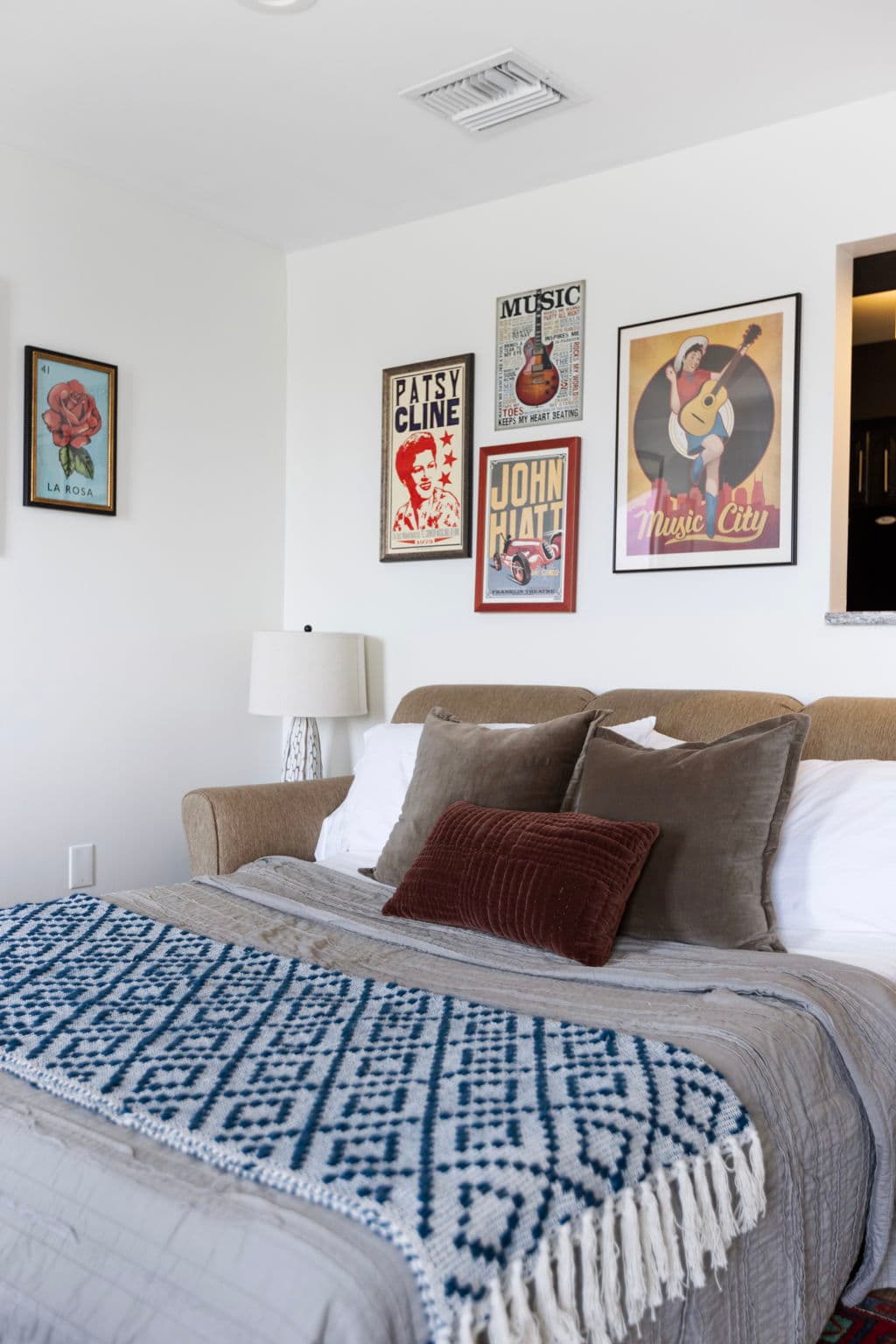 Linens and pillows are provided