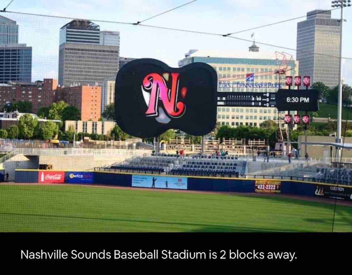 Baseball stadium two blocks from the Condo