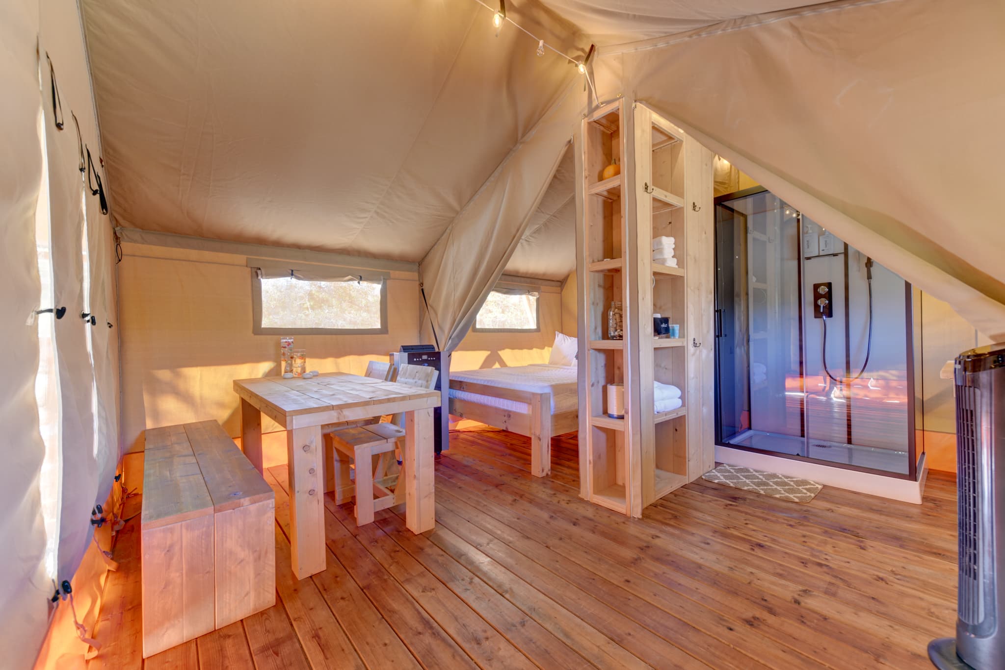 Spacious glamping unit