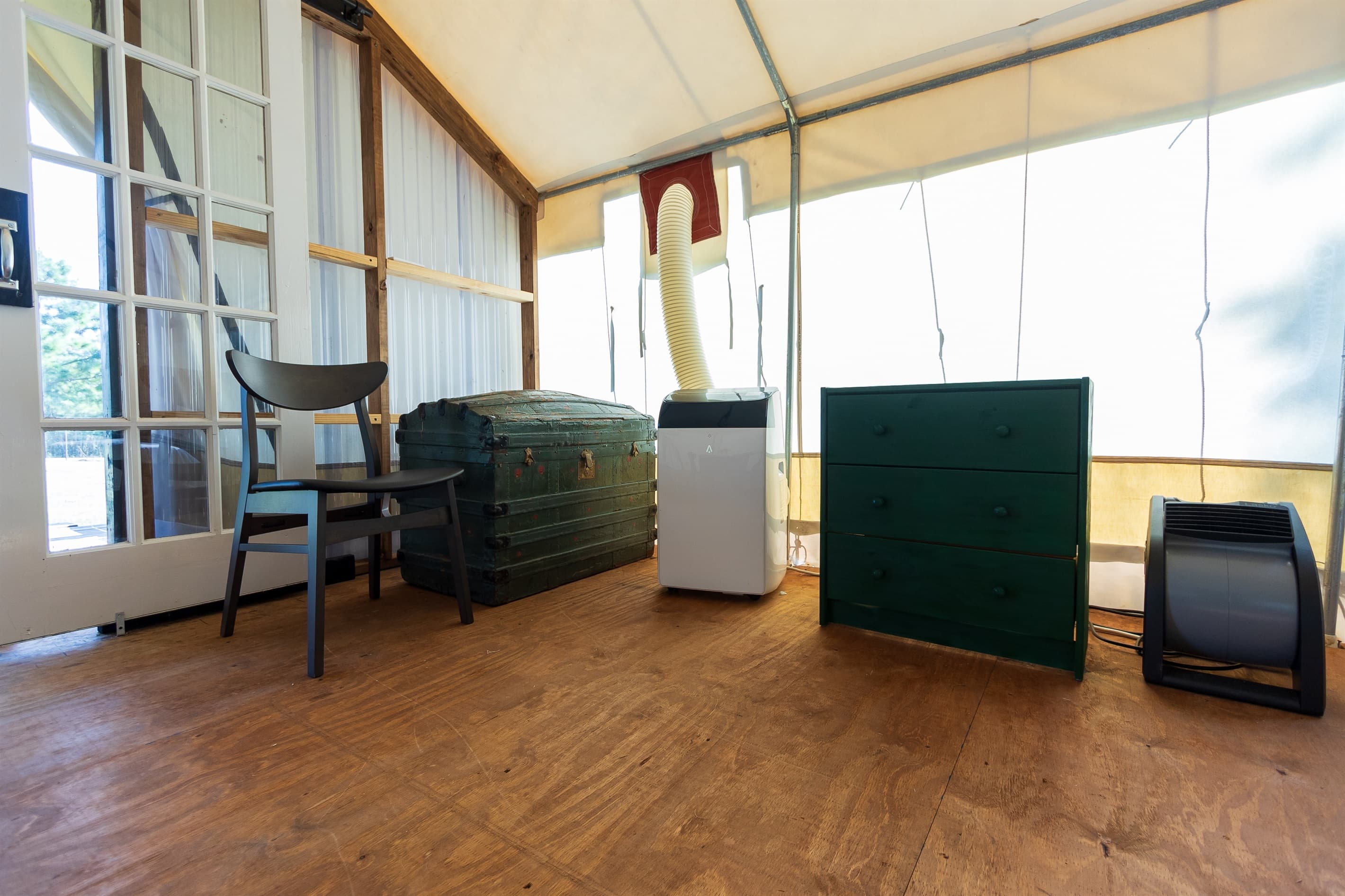 Your set for all seasons with AC and a heater.