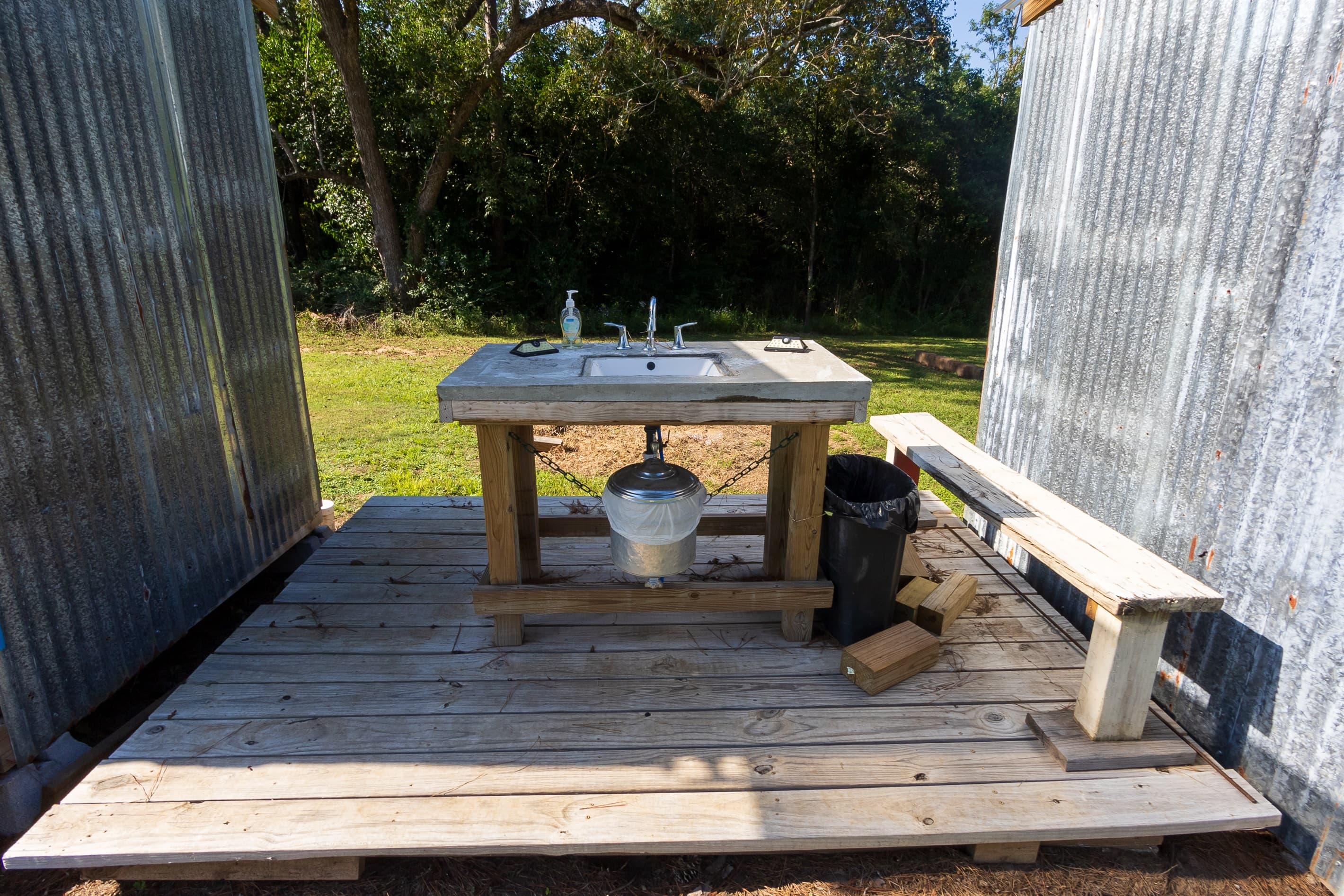 Keeping it rustic but with hot water!
