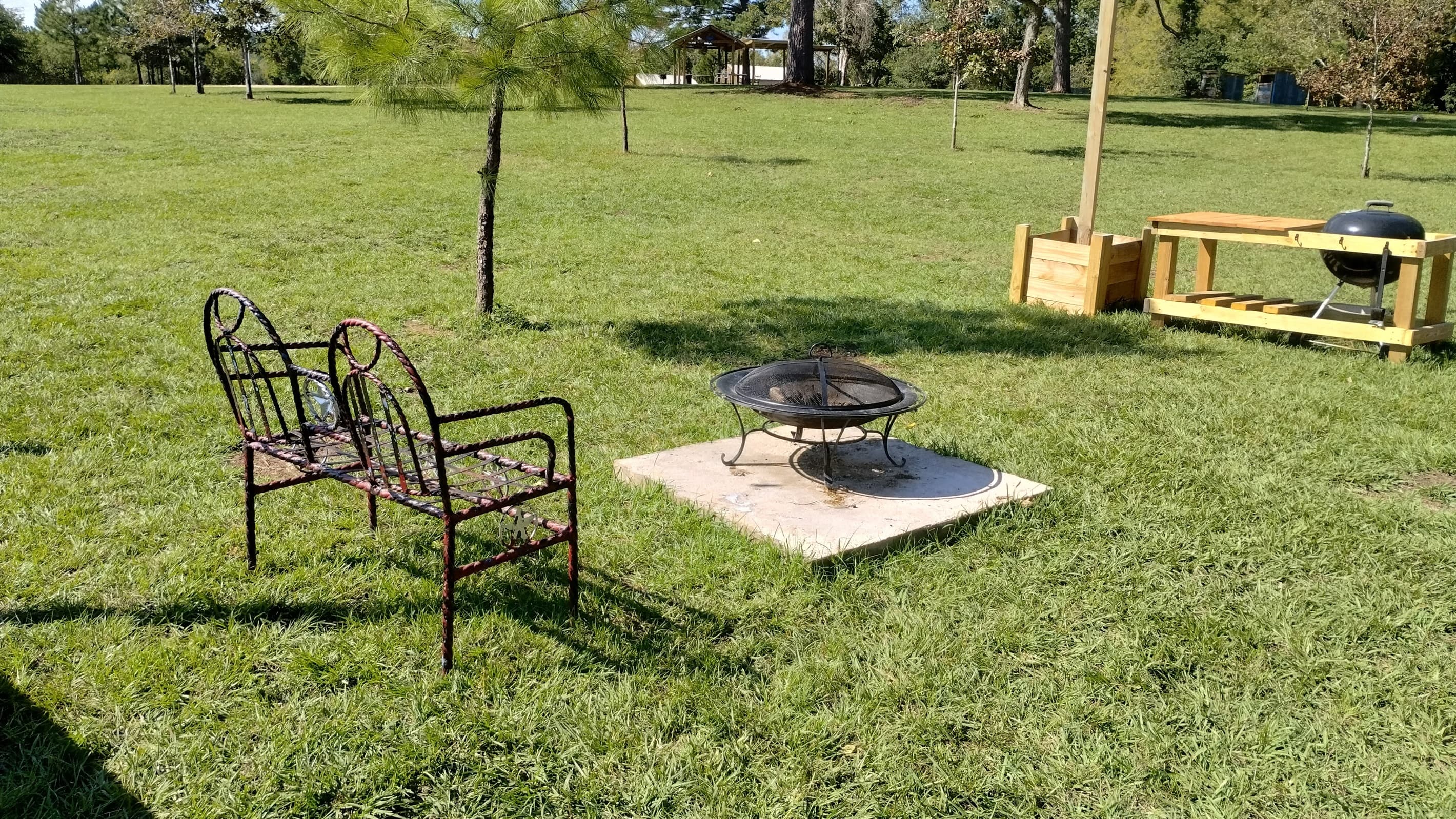 Firepit and grill for guest use
