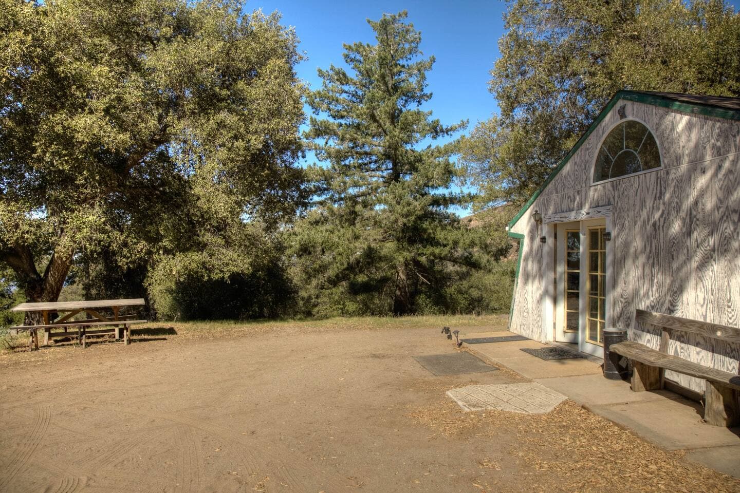 Picnic area outside front door
