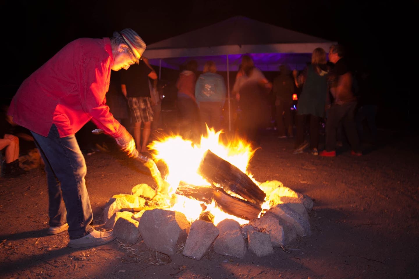 One of two fire pits