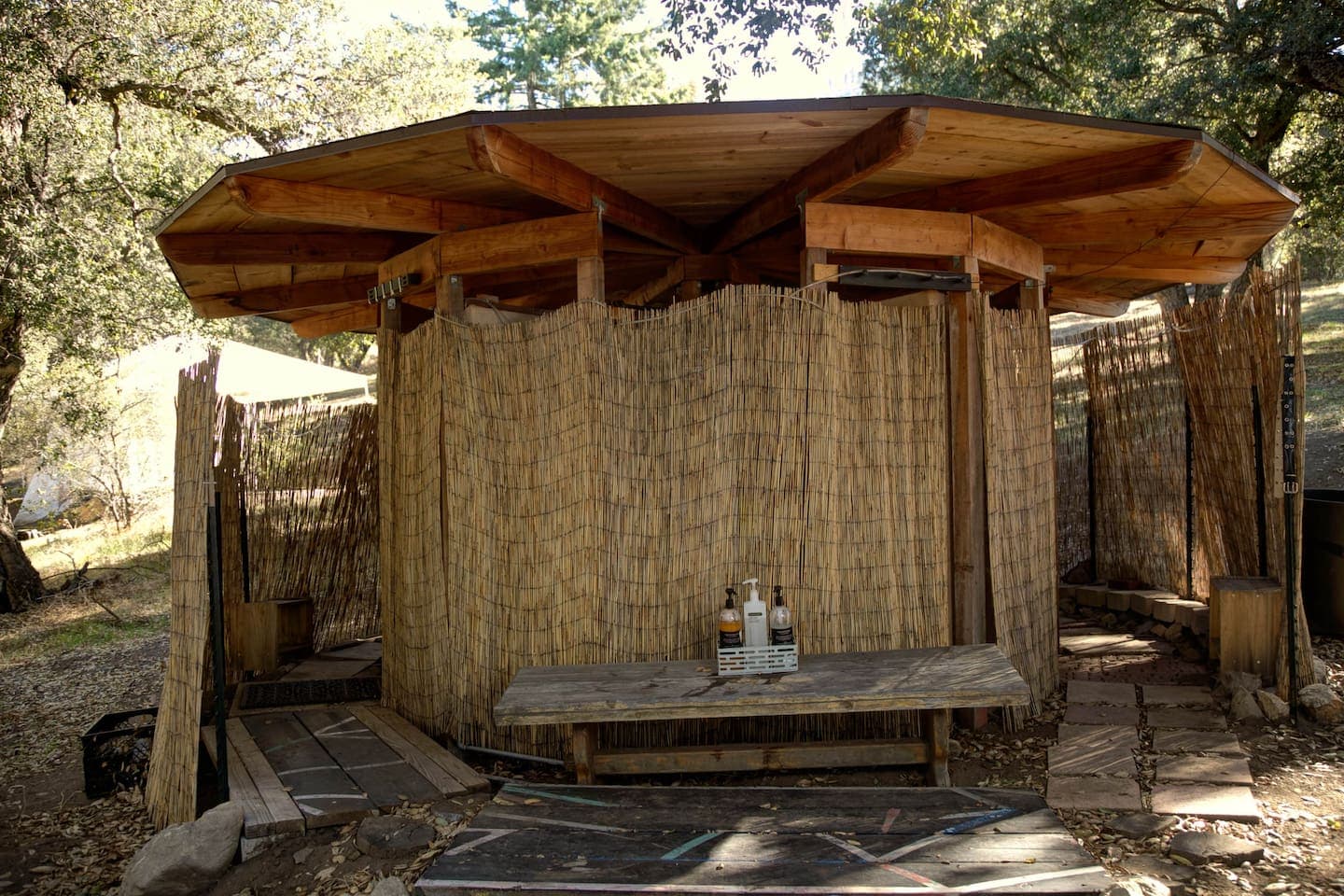Outdoor showers!!! 4 separate stalls