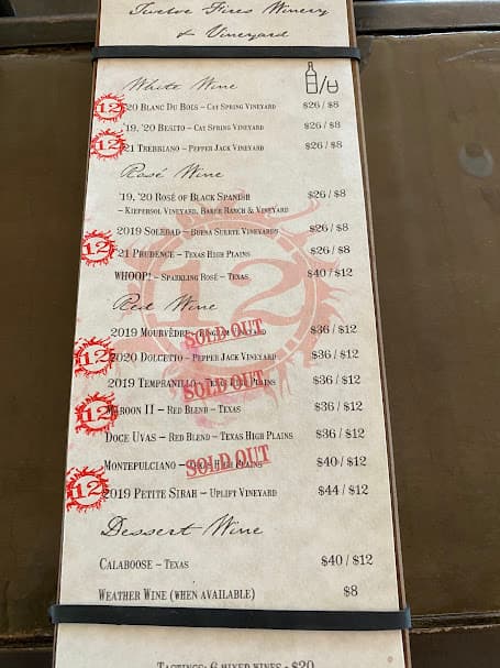 Our wine menu
