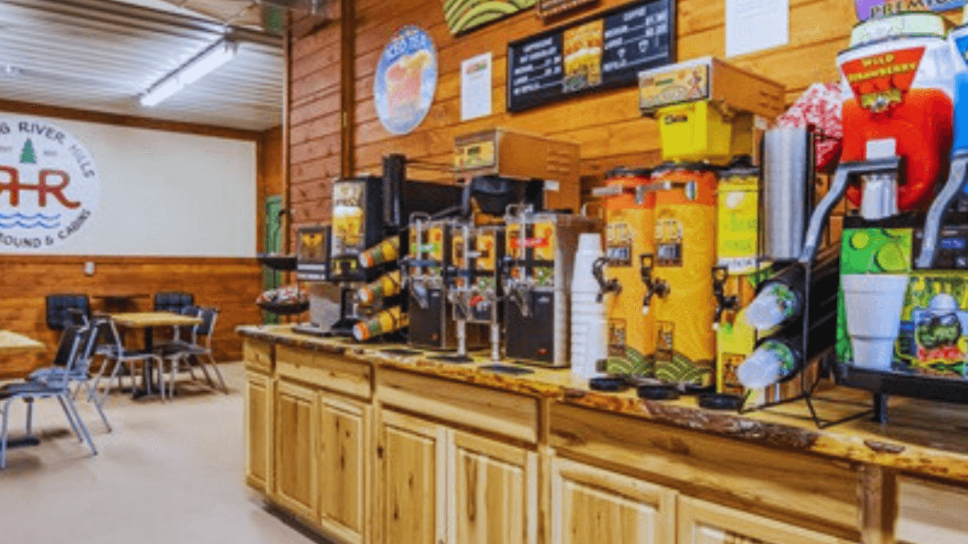 Campground store with coffee and slushies