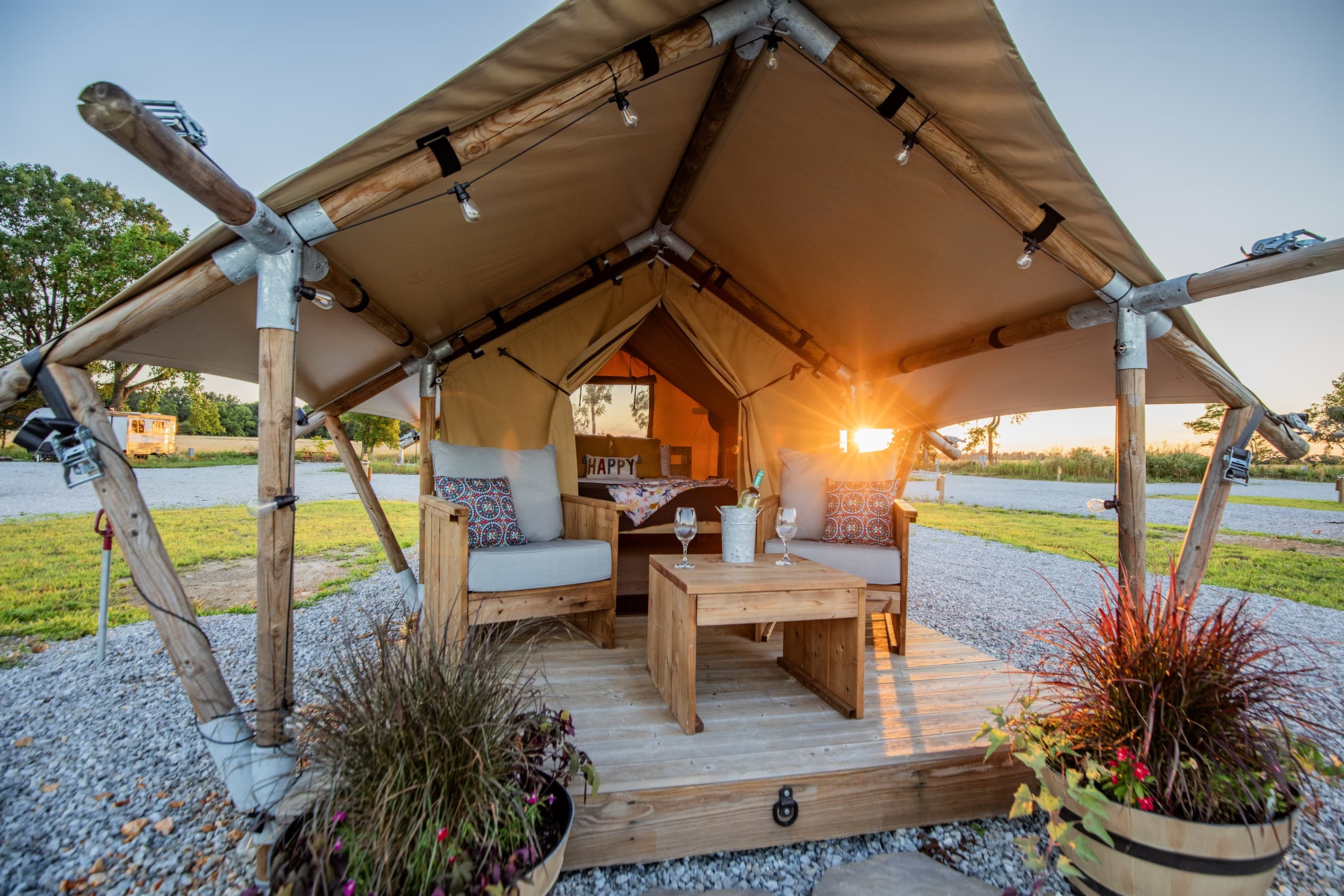 Chic tent living.
