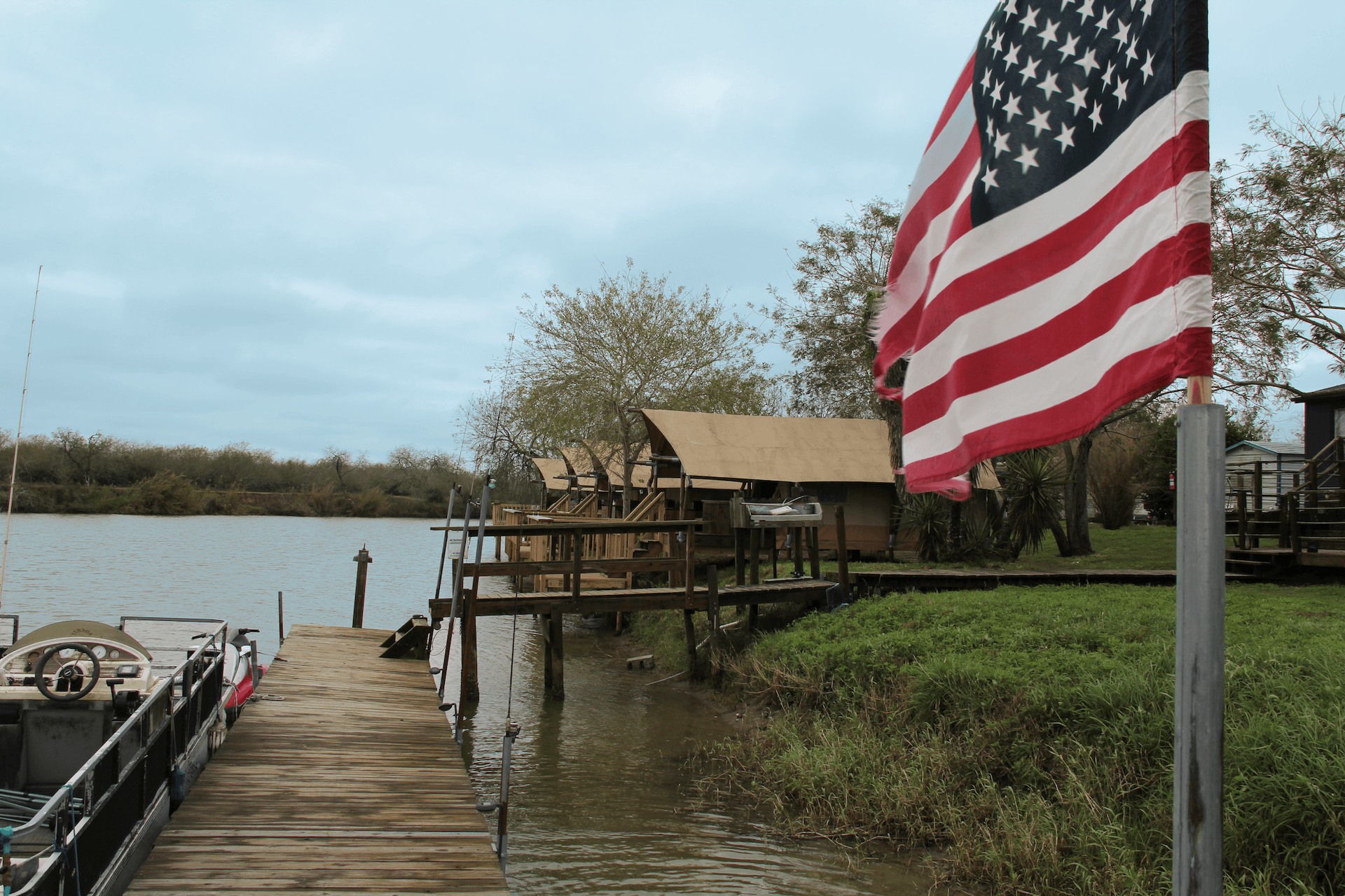 Shared boating dock to fish off of