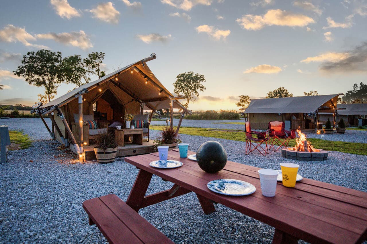 Fire pit magic while eating