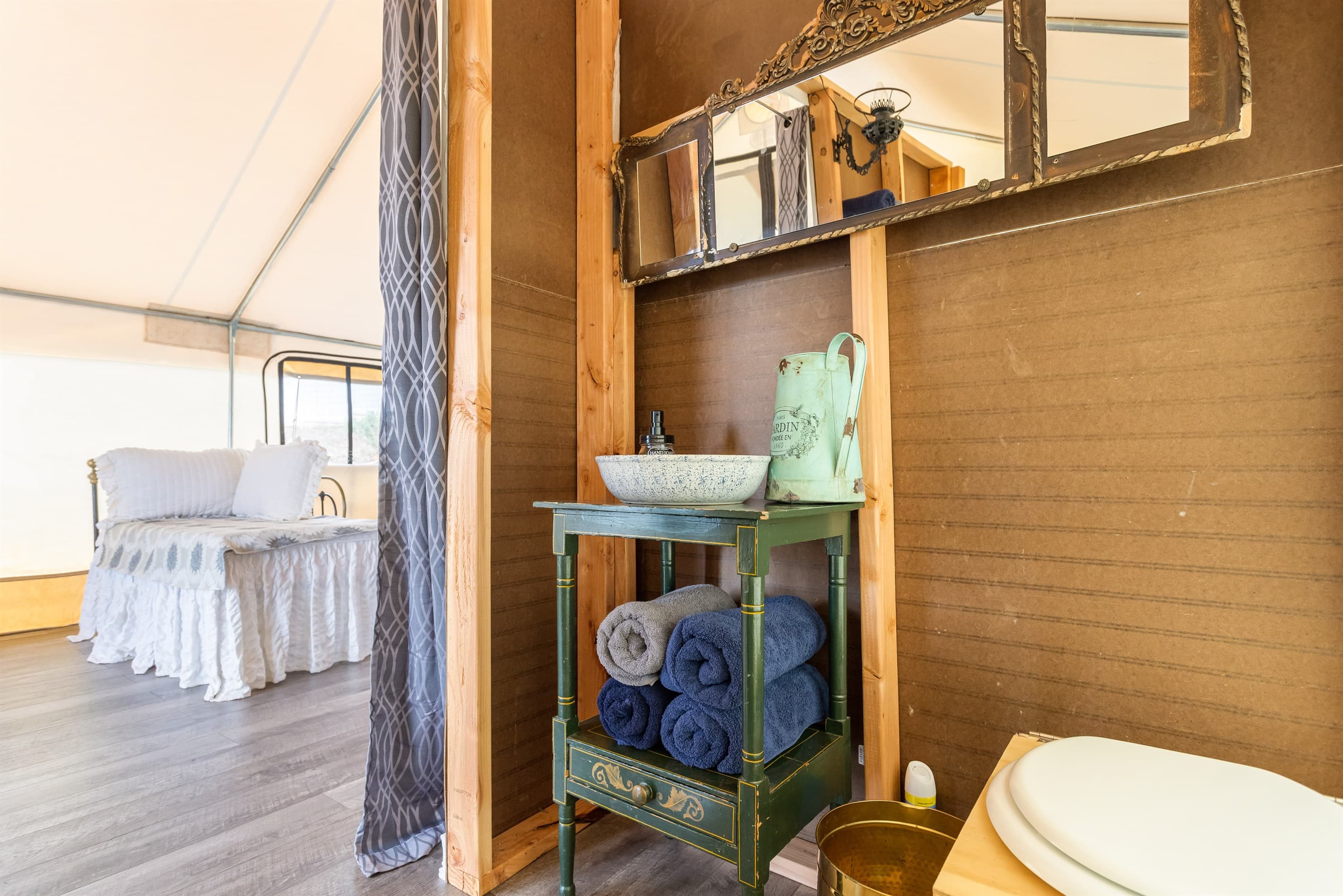 Towels and soap provided in the bathroom