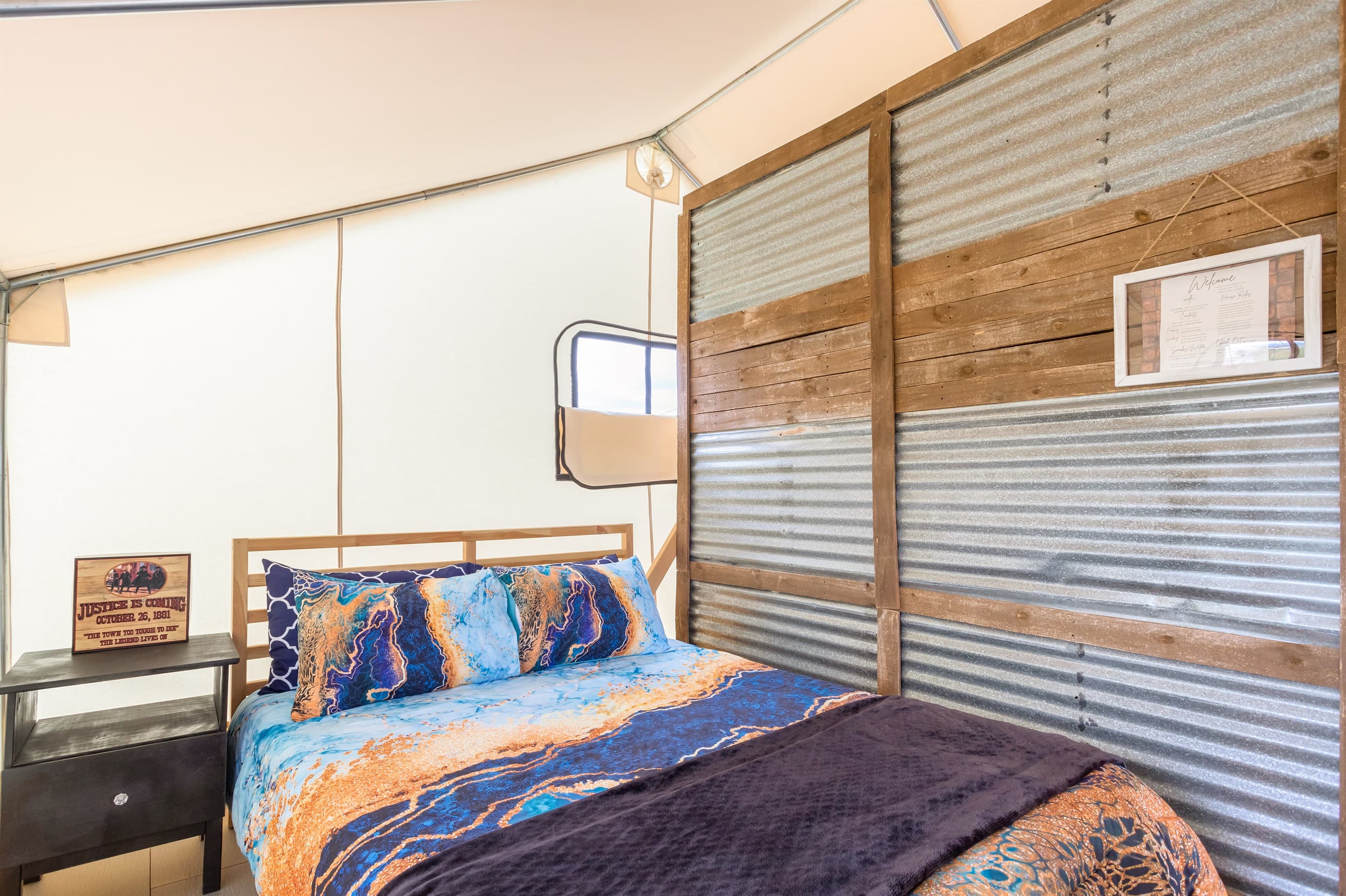 Queen Bed featured in this Luxury Old West Tent