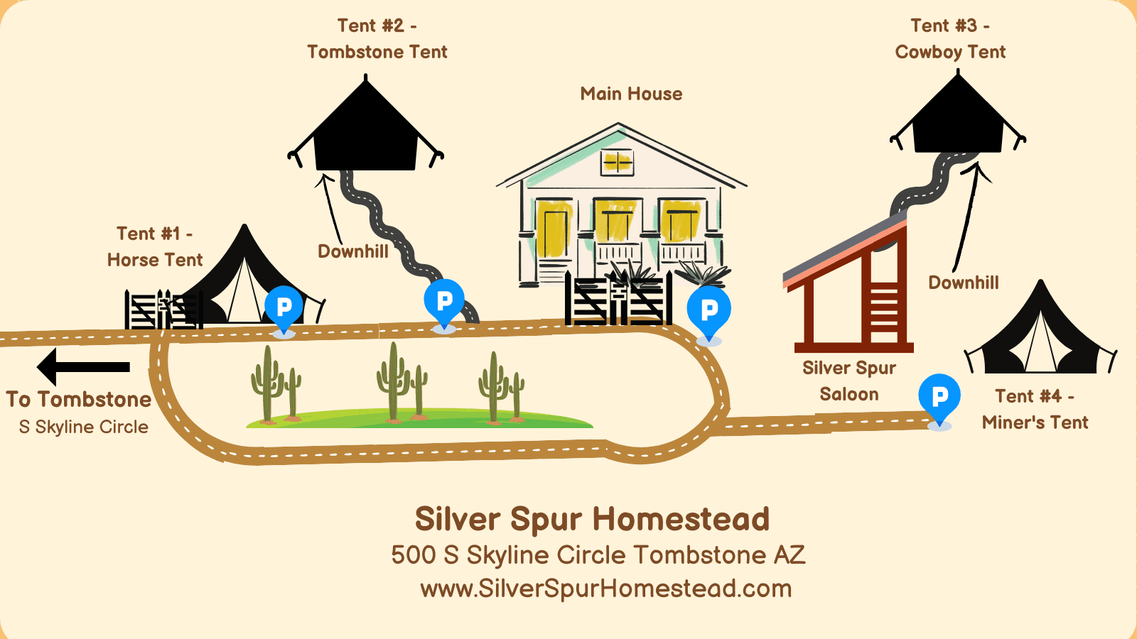 Map of Silver Spur Homestead.