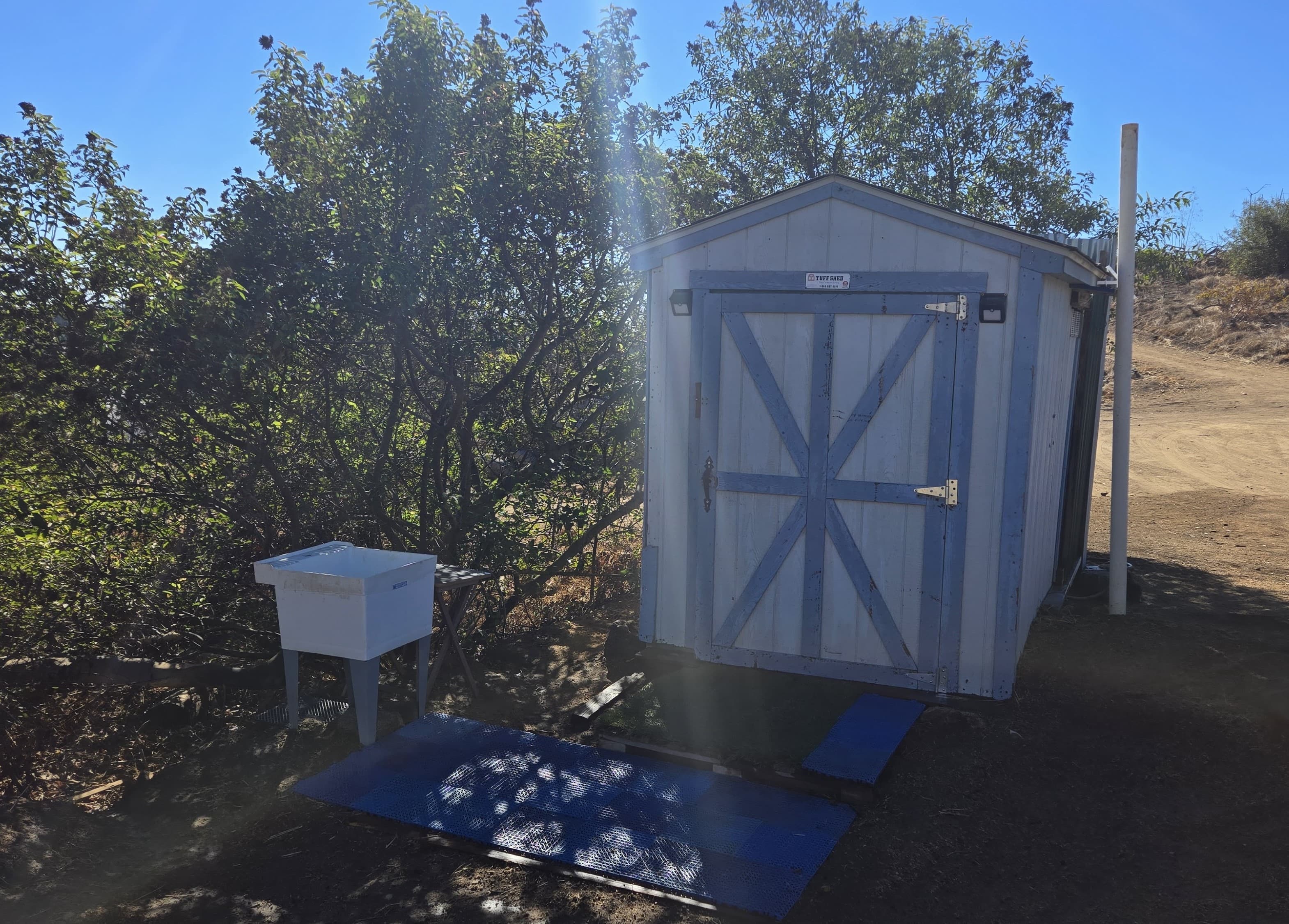 Bathroom facilities with hot water showers