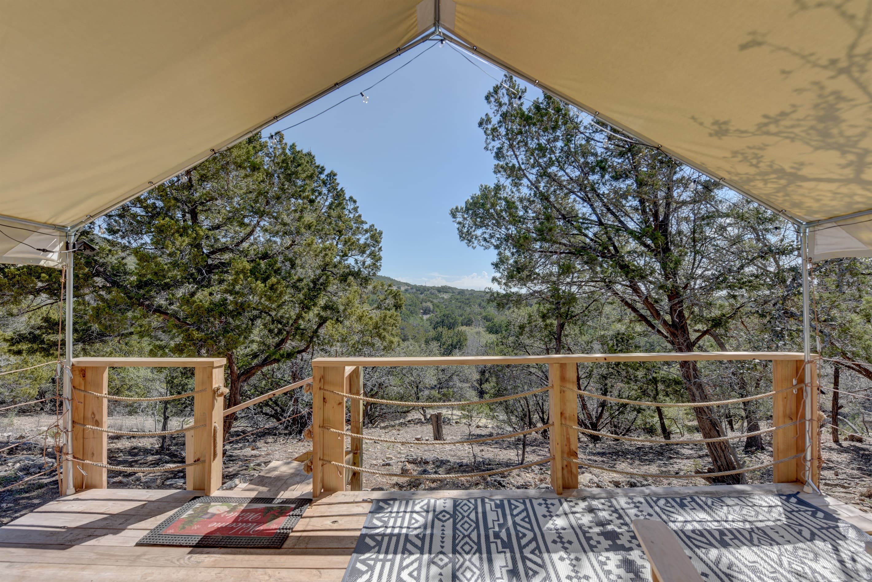 Texas Hill Country Views from your Escape Tent