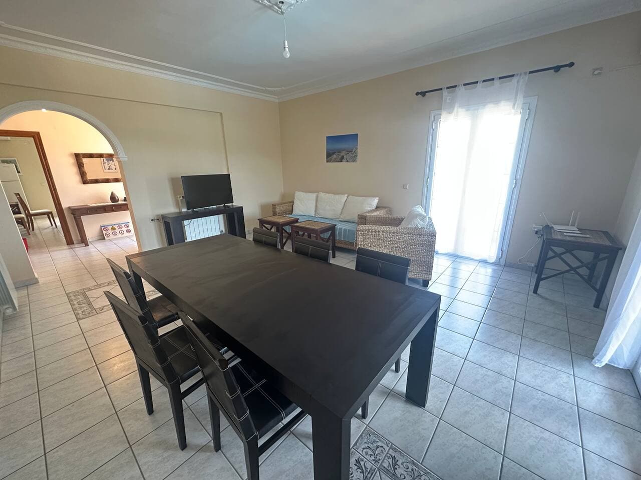 Living room with smart TV