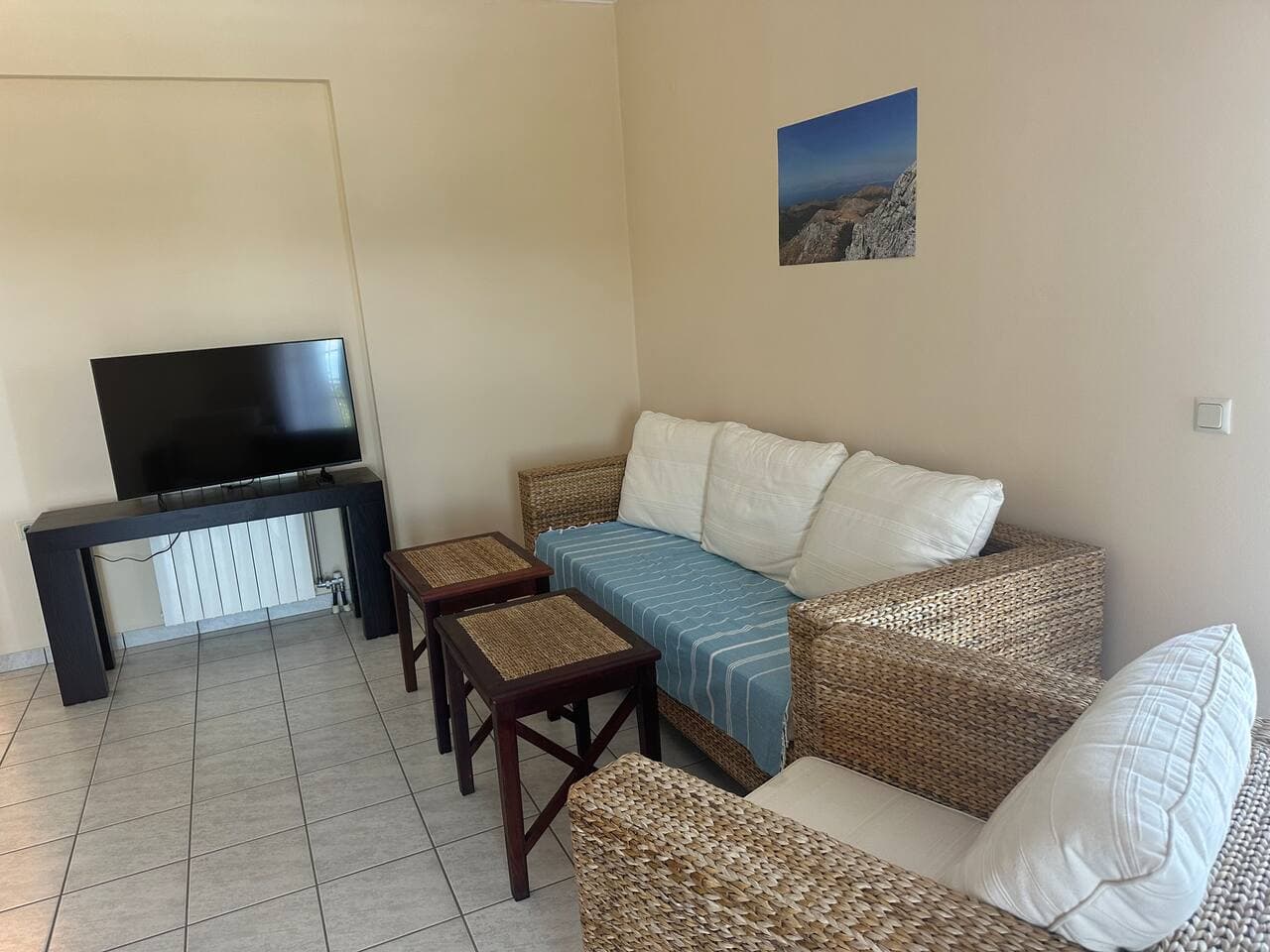 Living room with smart TV