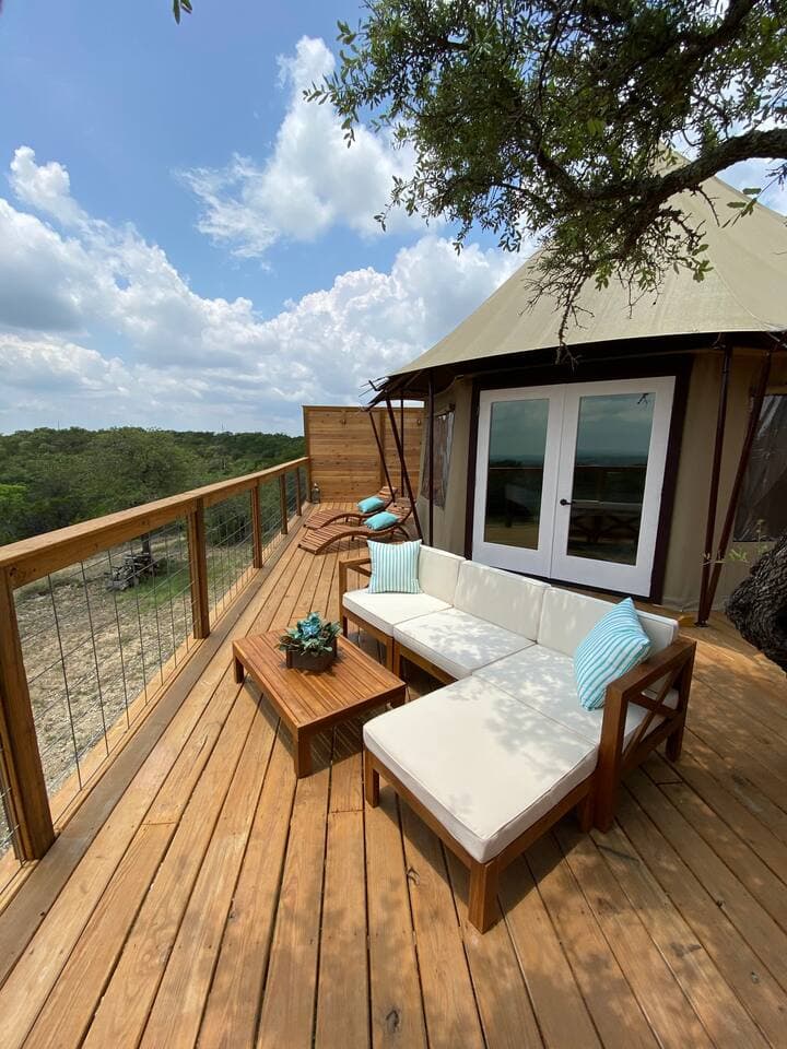 Relax or sunbathe while enjoying the amazing views from your private deck. 