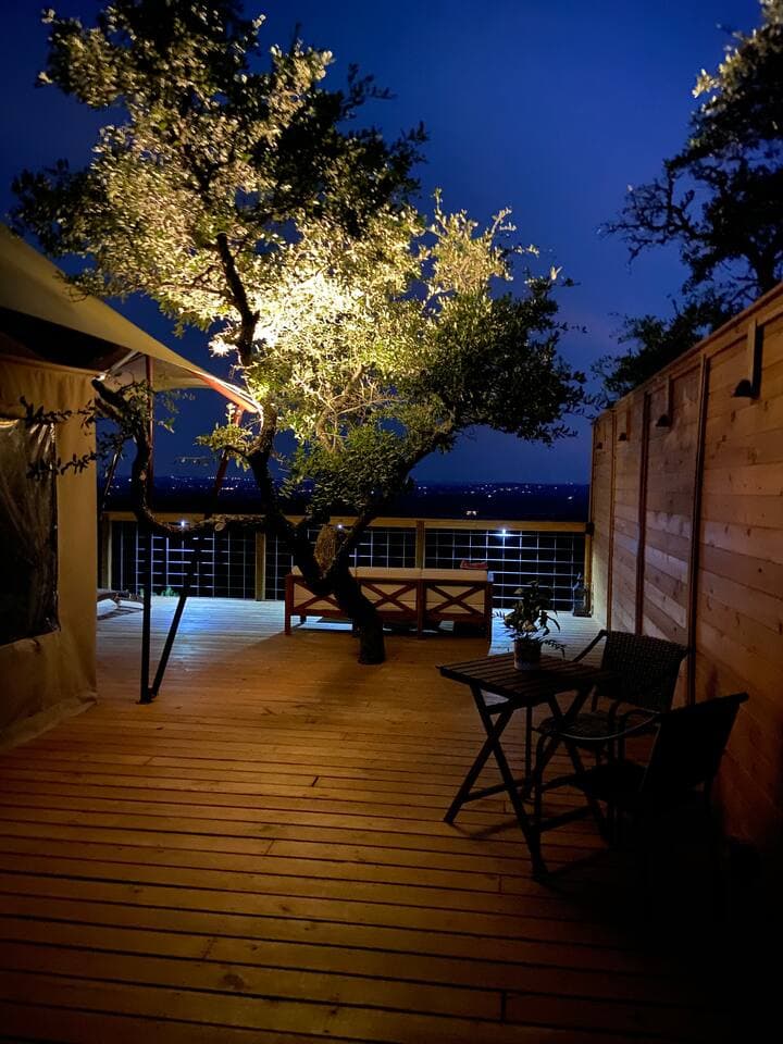 Beautiful nighttime view from your private deck.