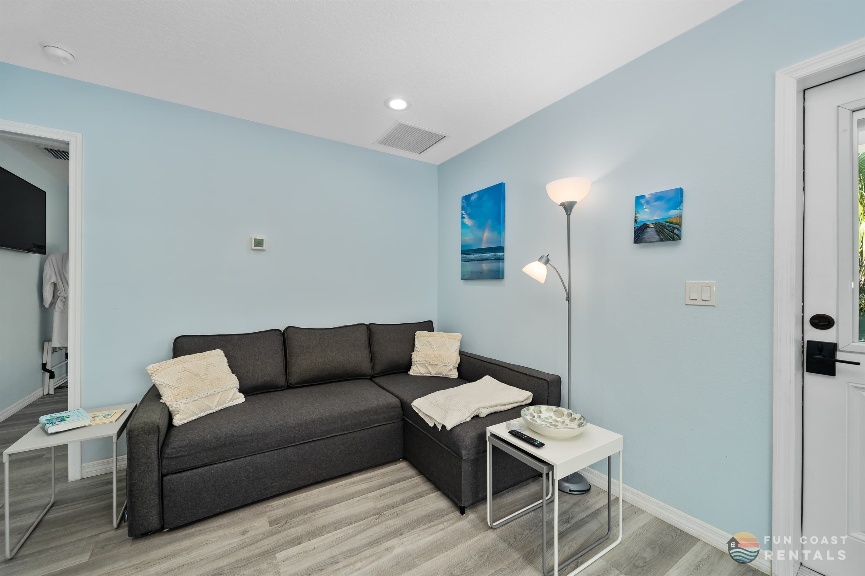 Living Room Area with Full-Sized Sofa Pullout