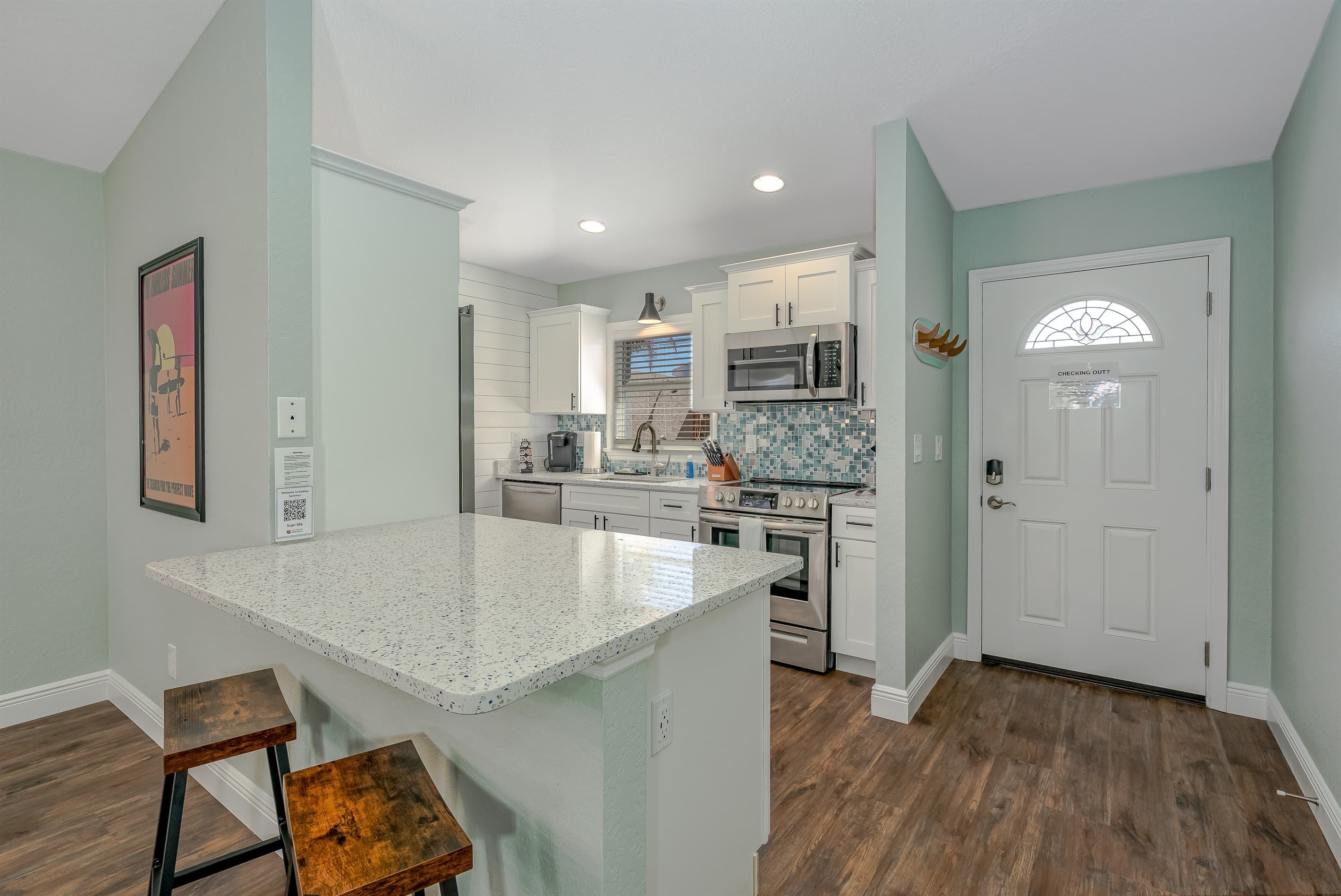 Endless Summer Fully Equipped Stainless Steel Kitchen w/ Bar Seating