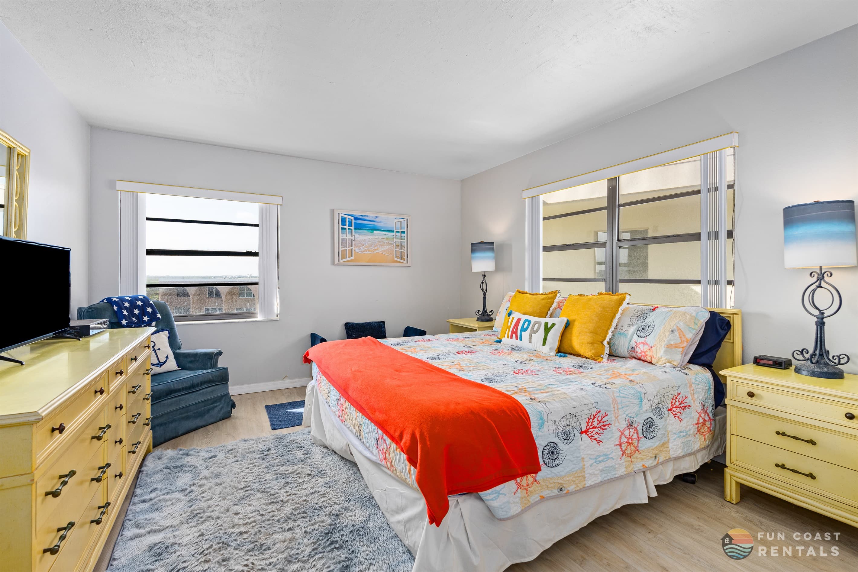 Master Bedroom with King Bed and Smart TV