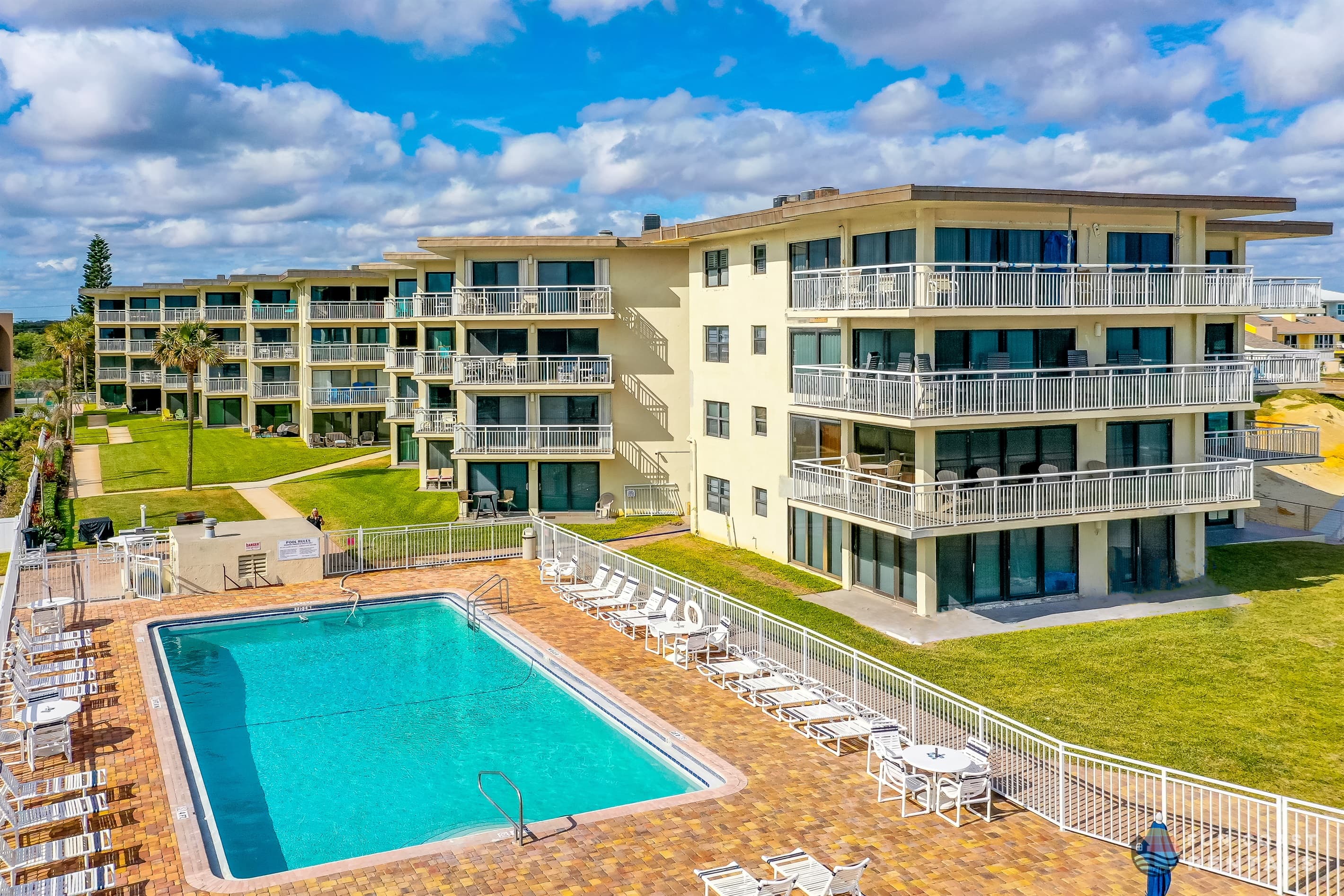 Ocean Front Pool Area with Ample Lounging Space!