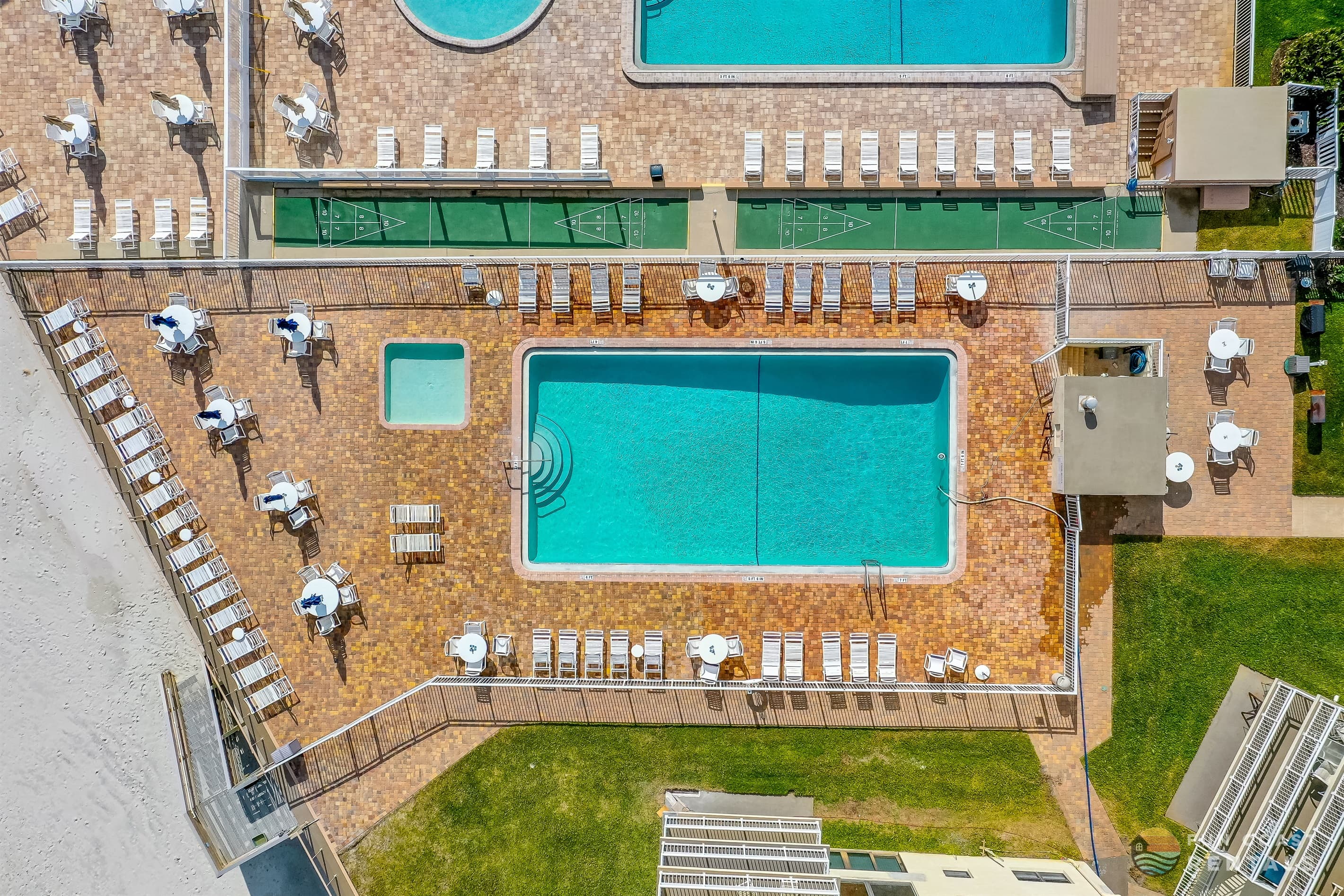 Ocean Front Pool Area with Ample Lounging Space!