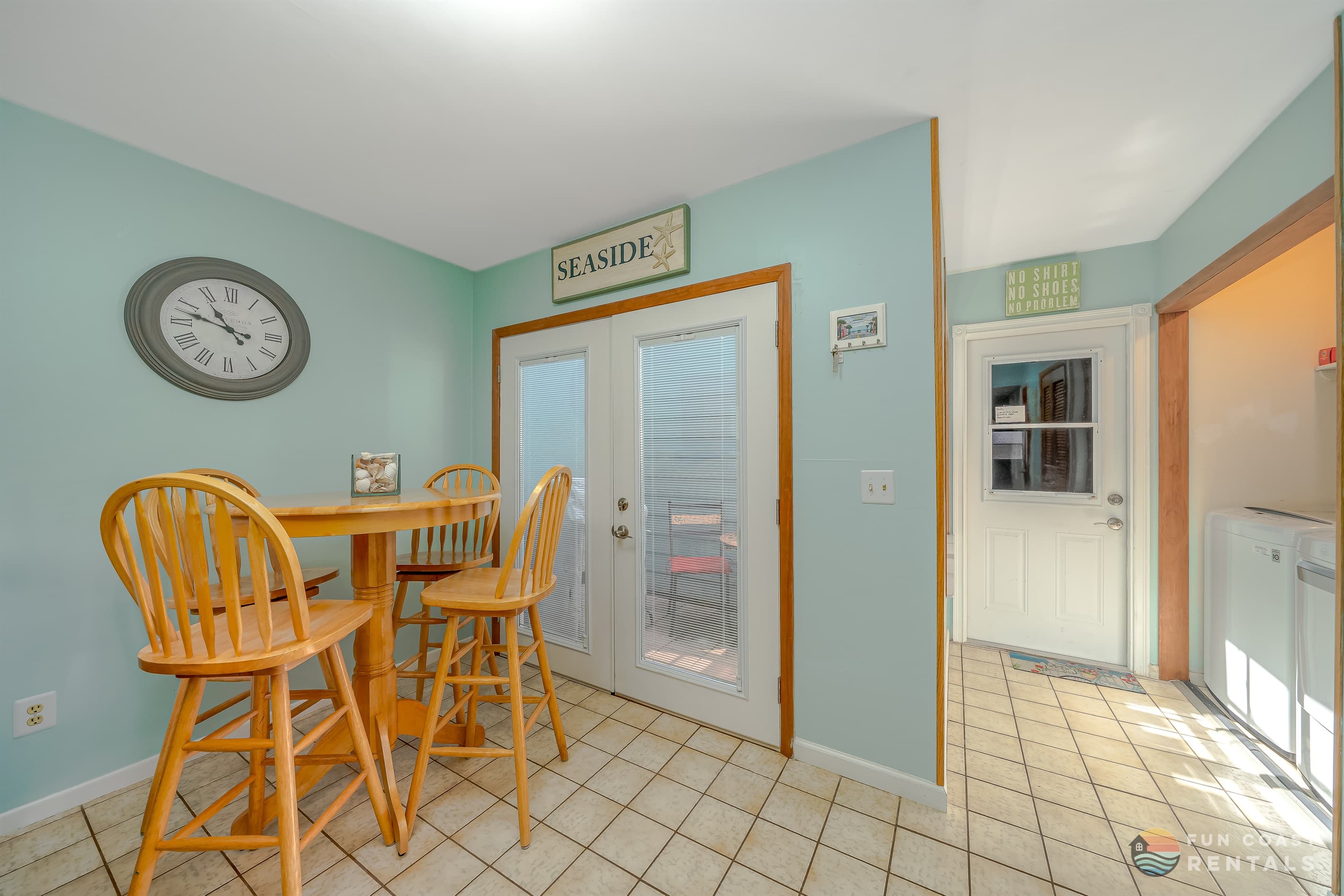 High Top Dining Area and Rear Garage Access