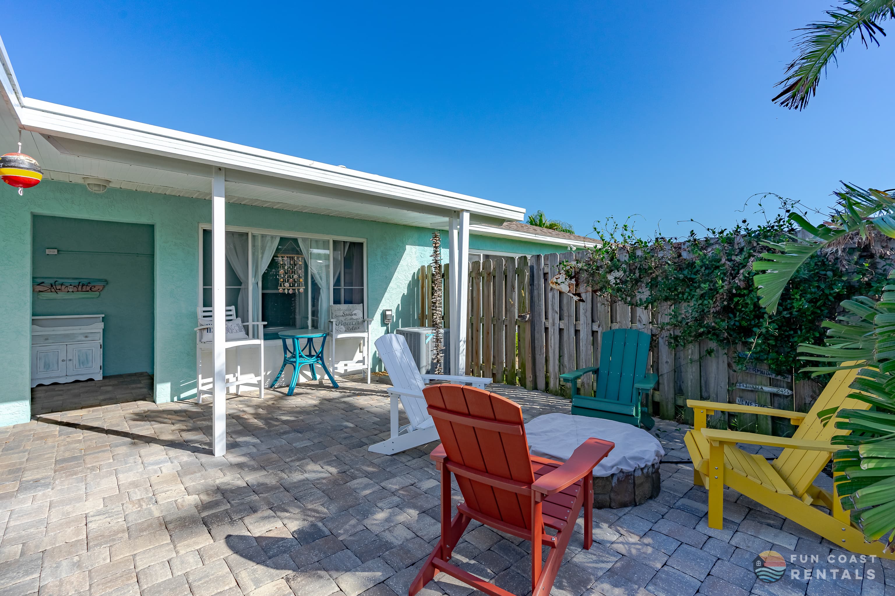 Outdoor Sitting Area with Fire Pit and Private Fenced Yard