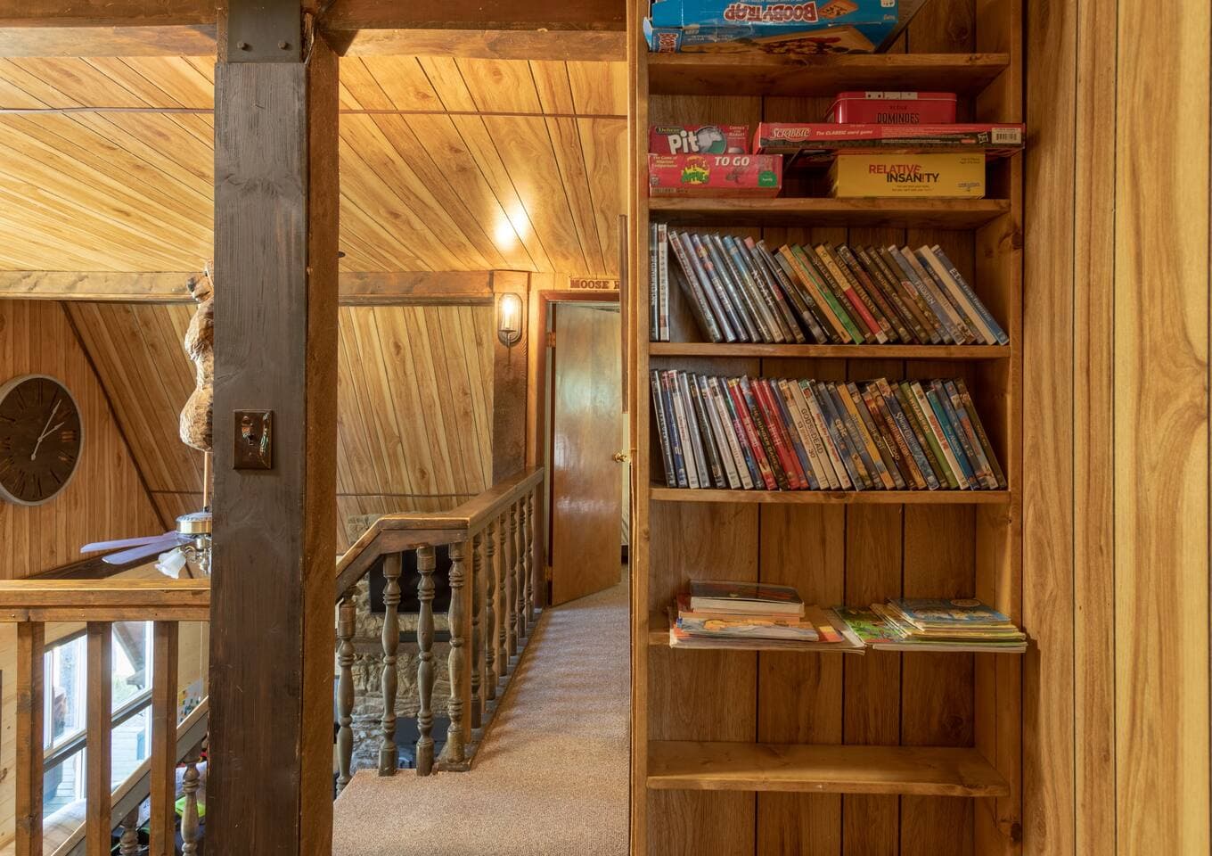 Books and board games are available in the loft