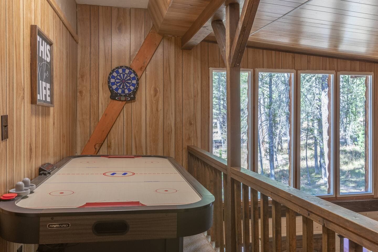 An air hockey table for some added fun! With a beautiful view.