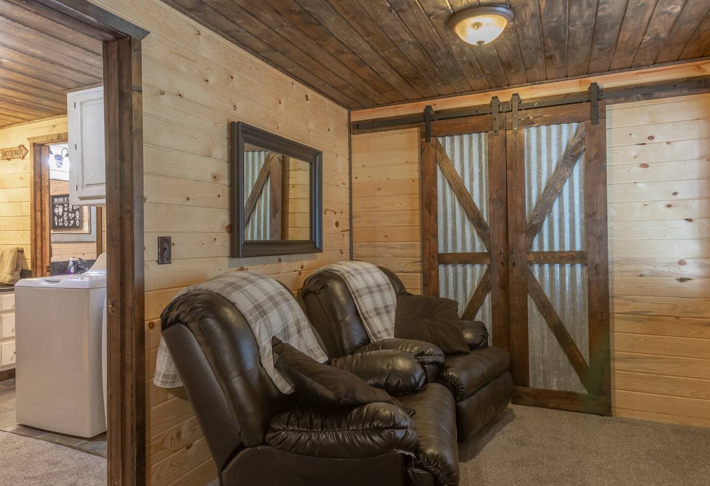 This lounging area off the primary bedroom   