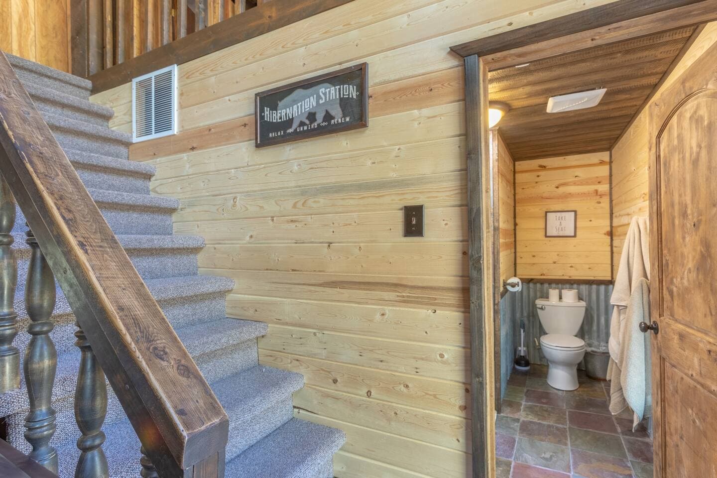 Main Bathroom for downstairs use.