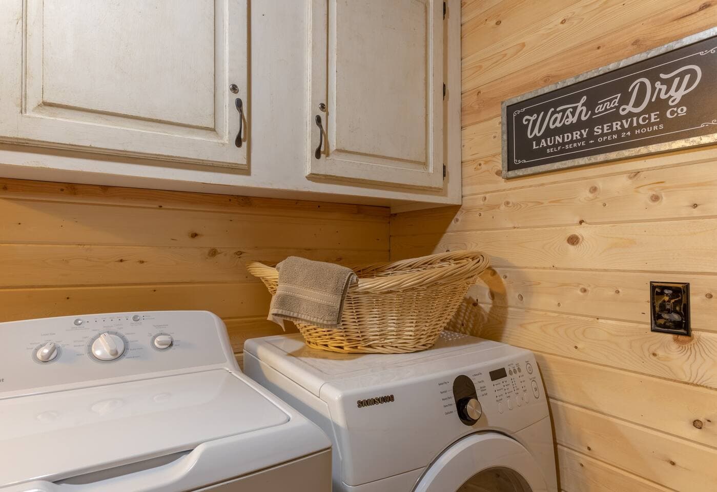 Nice washer and dryer available for your convenience.