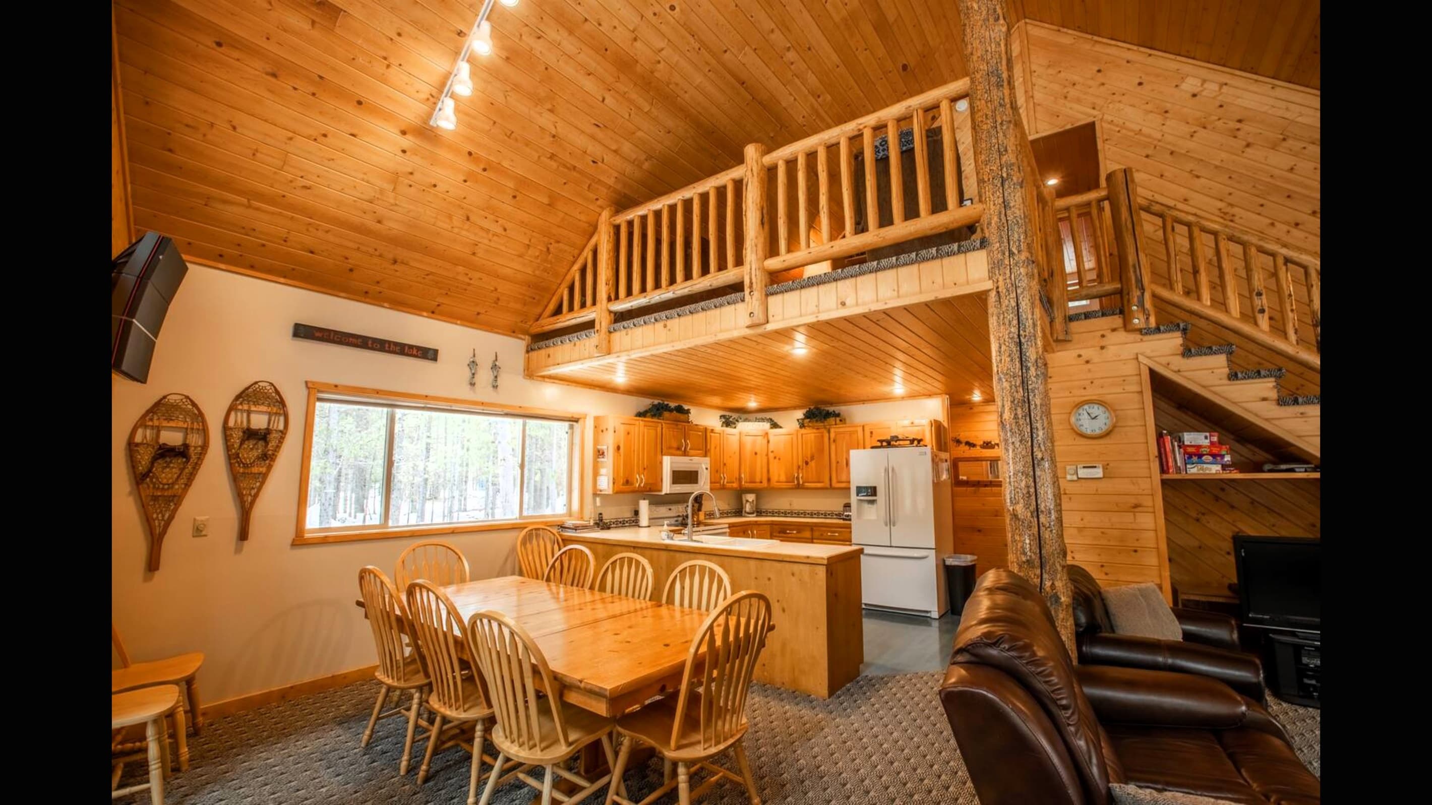 Huge dining table can seat up to 10.