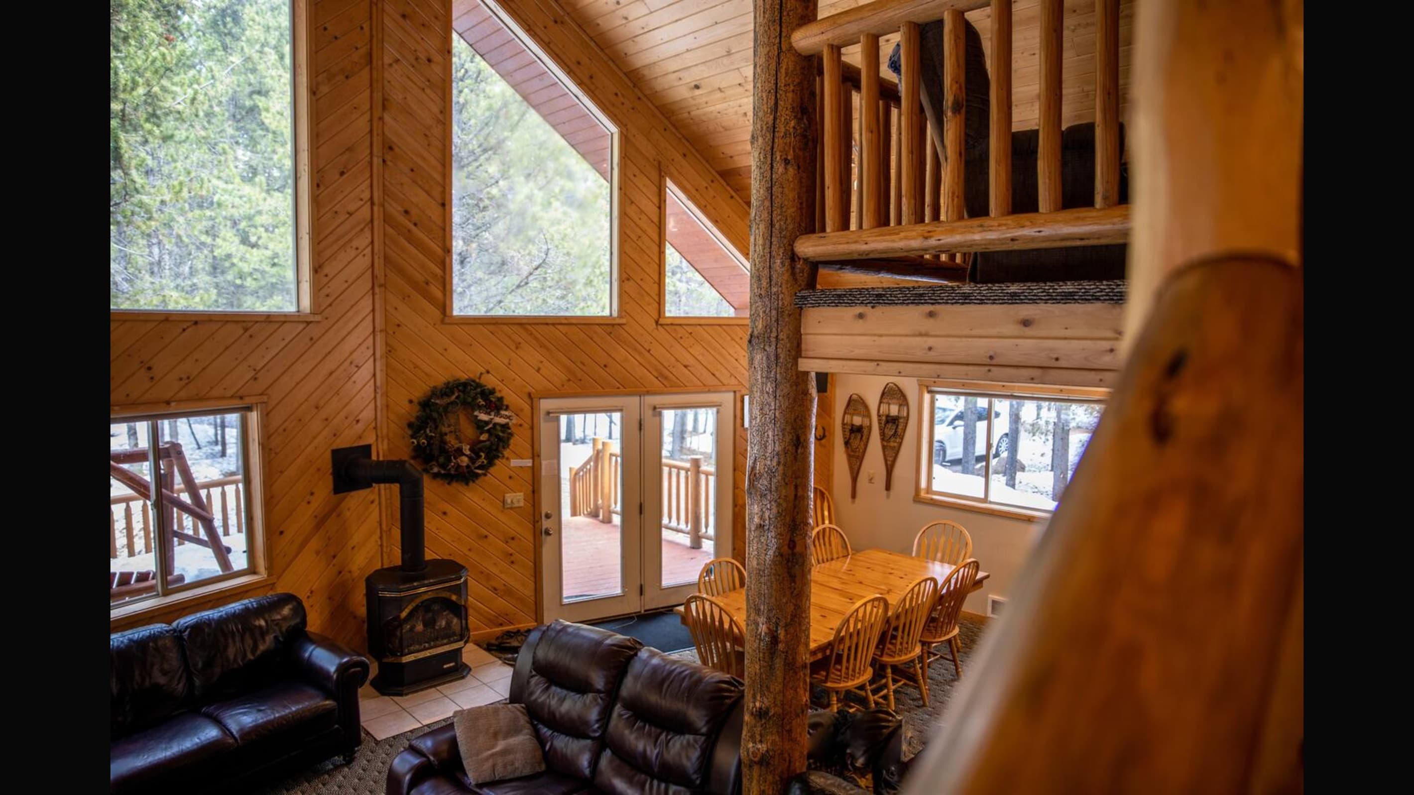 Large windows let the natural light flow into the home.