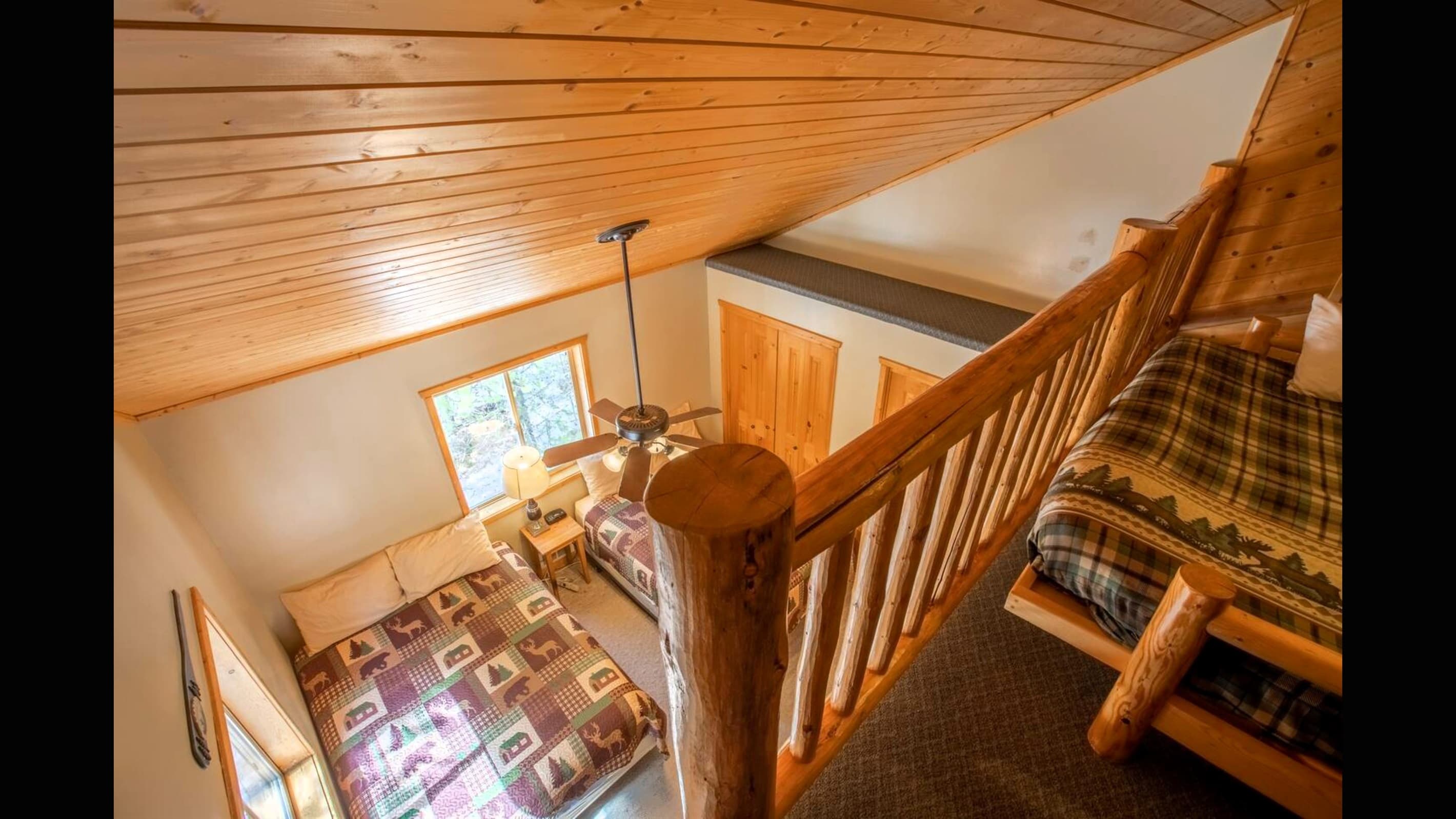 View from the loft #2 to bedroom #3