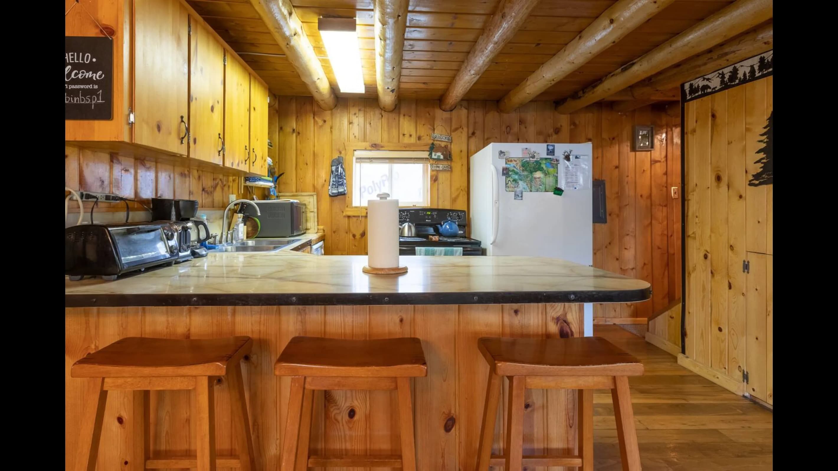 This kitchen has lots of counter space for meal prep and serving!
