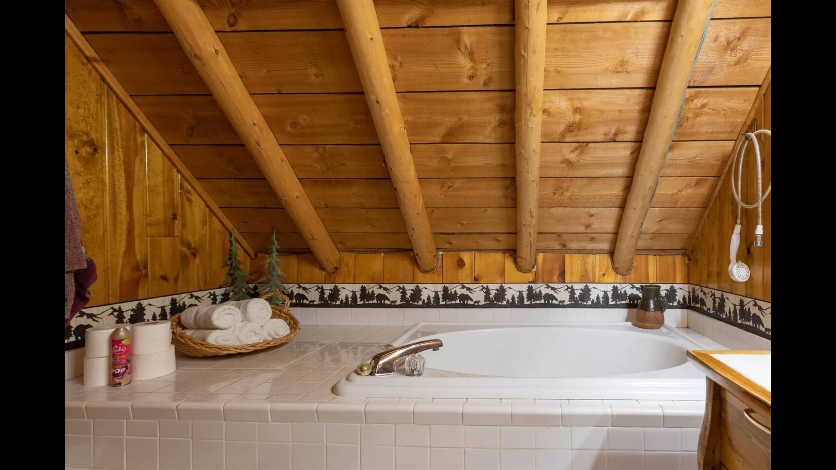 Relax and soak in this large bath tub