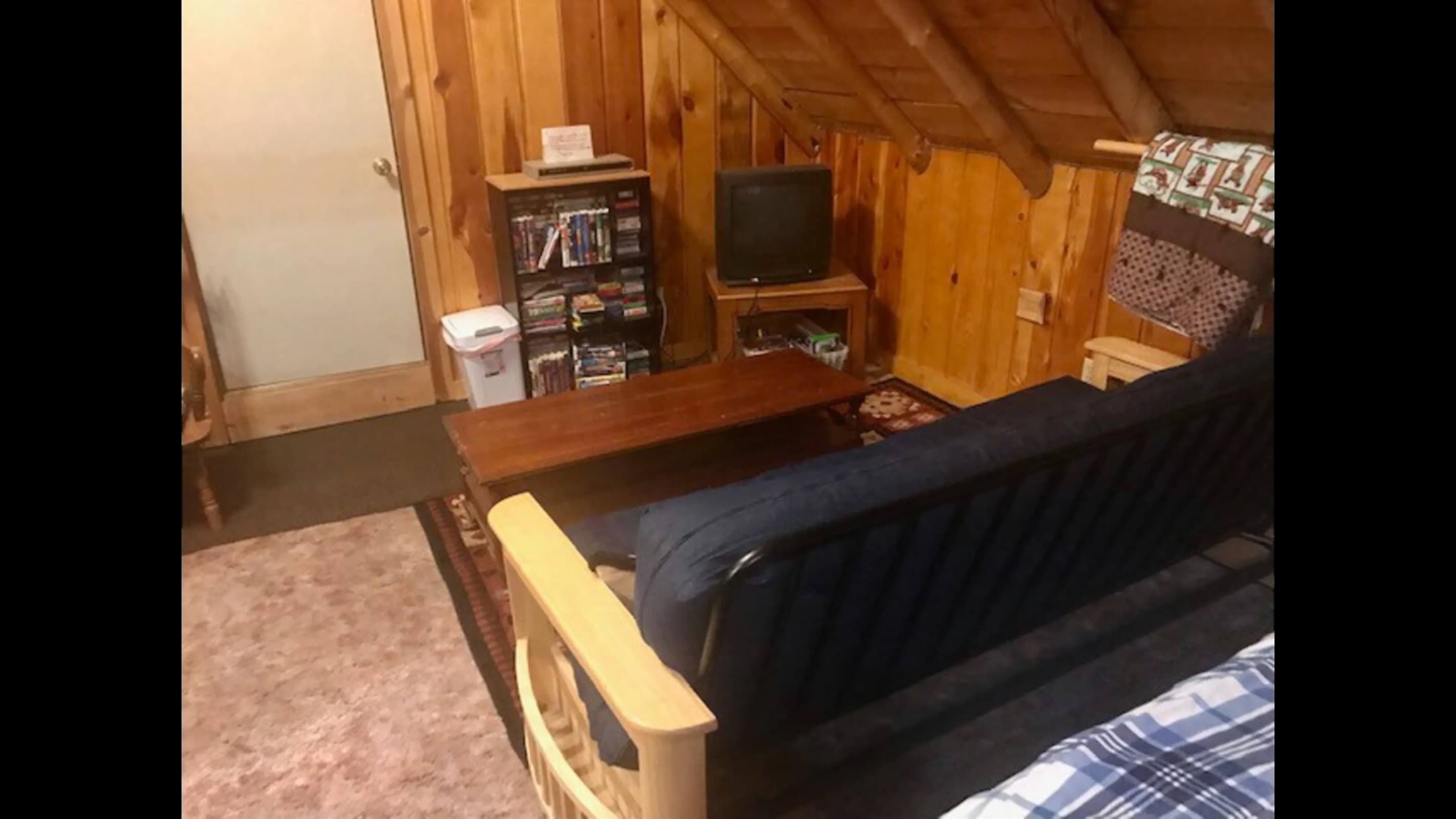 Relax in this small sitting area while watching a movie!