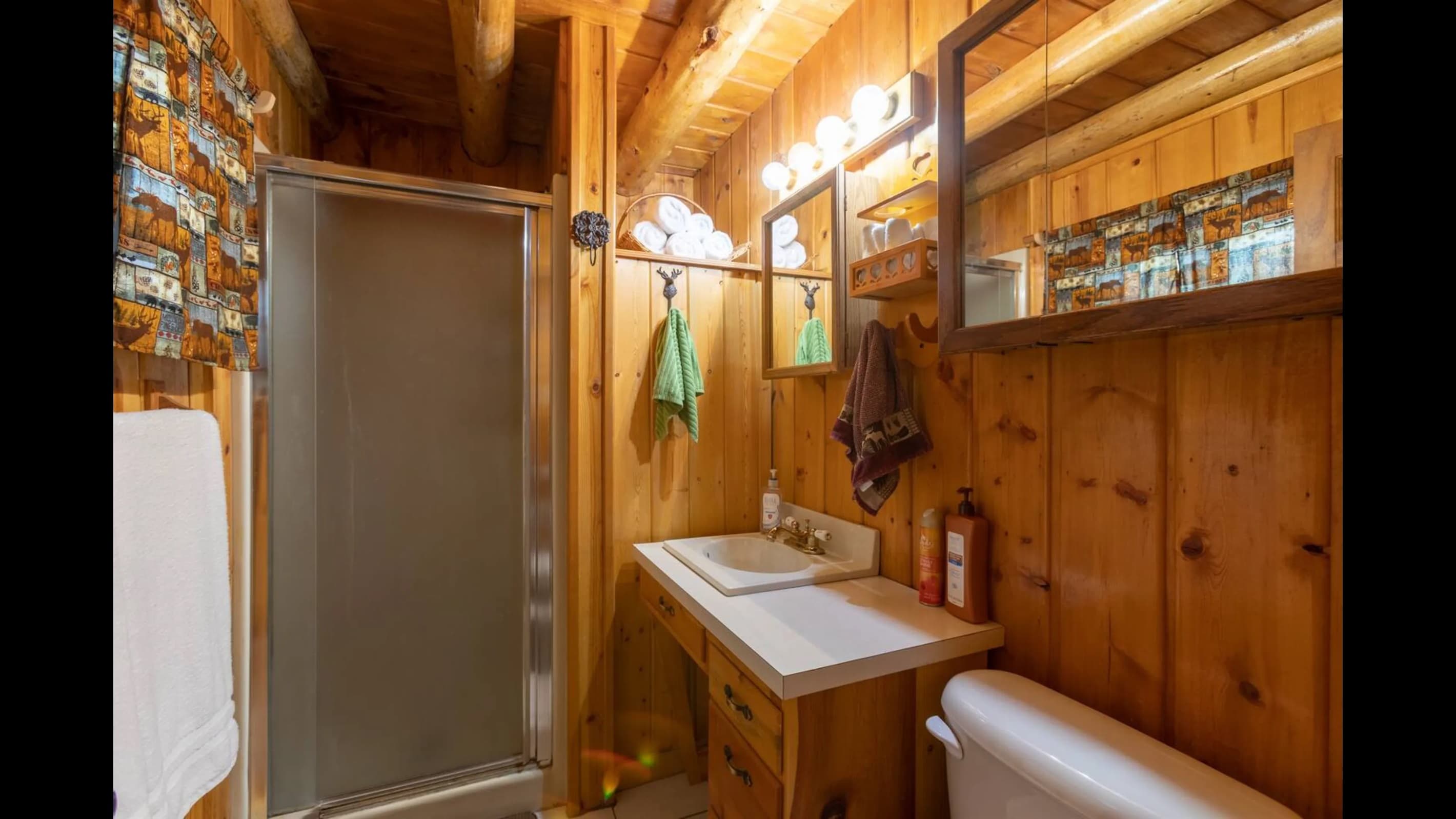 This 3 piece bathroom has plenty of counter space and a window for natural light as you are getting ready in the morning.