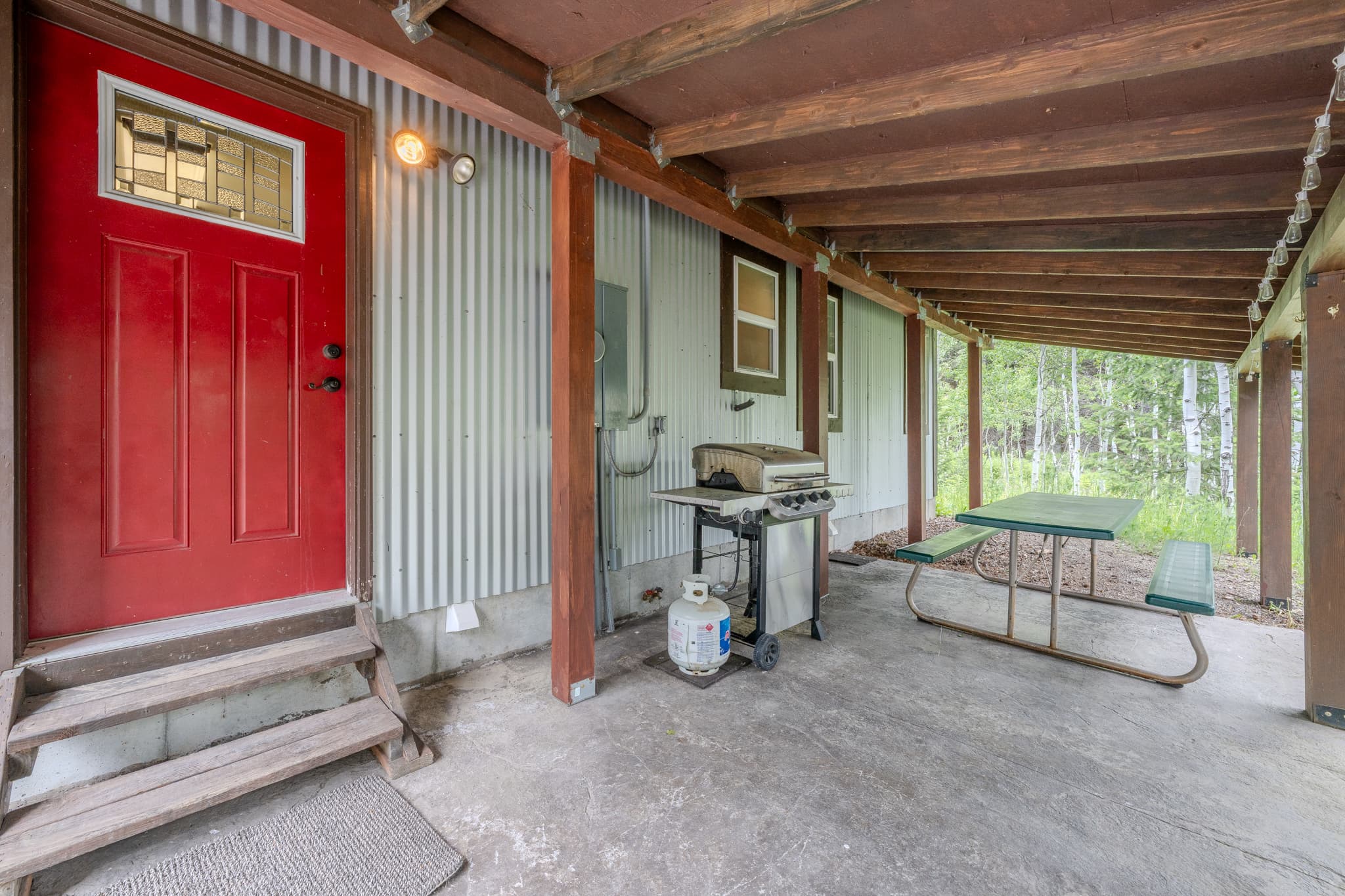 Back Patio Grill with table