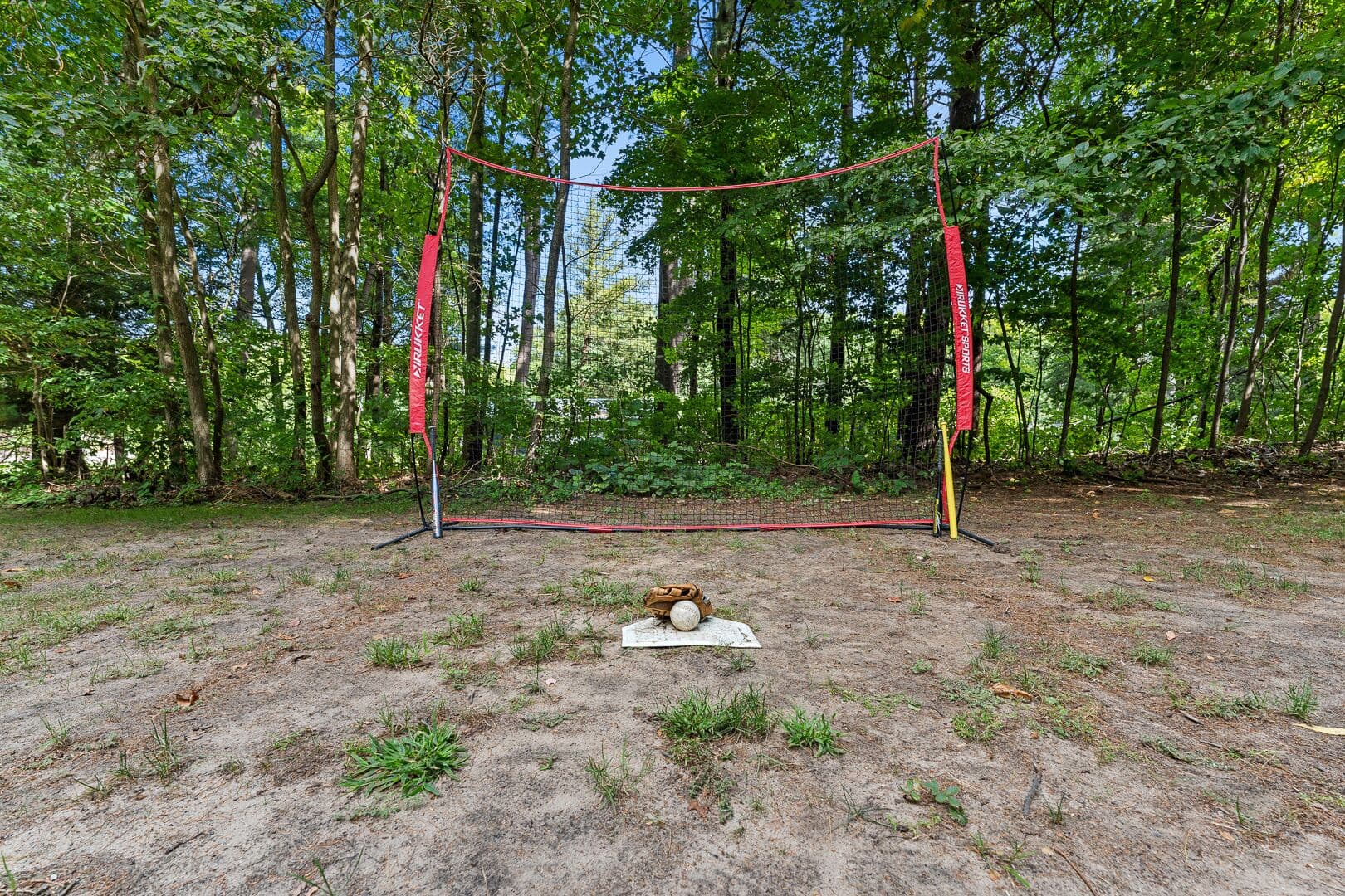 The baseball baskstop -- we have lots of equipment for your use.