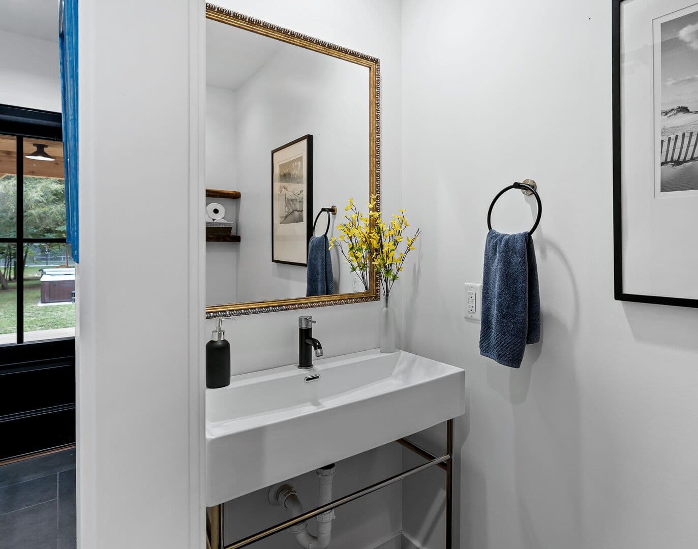 Downstairs powder room.