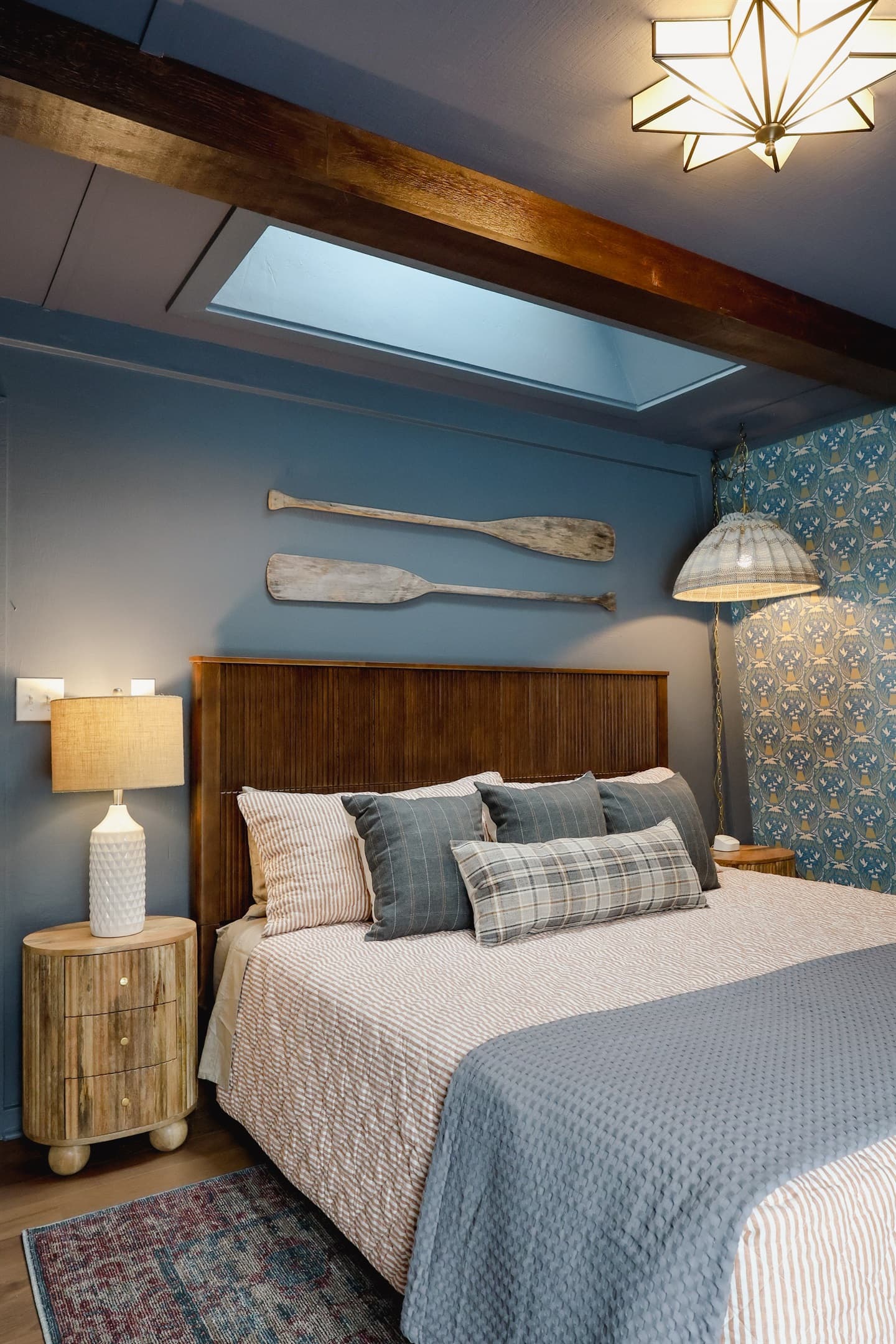 A master bedroom to die for. All new furniture, styled to perfection. The perfect place to rest after a day on the lake.