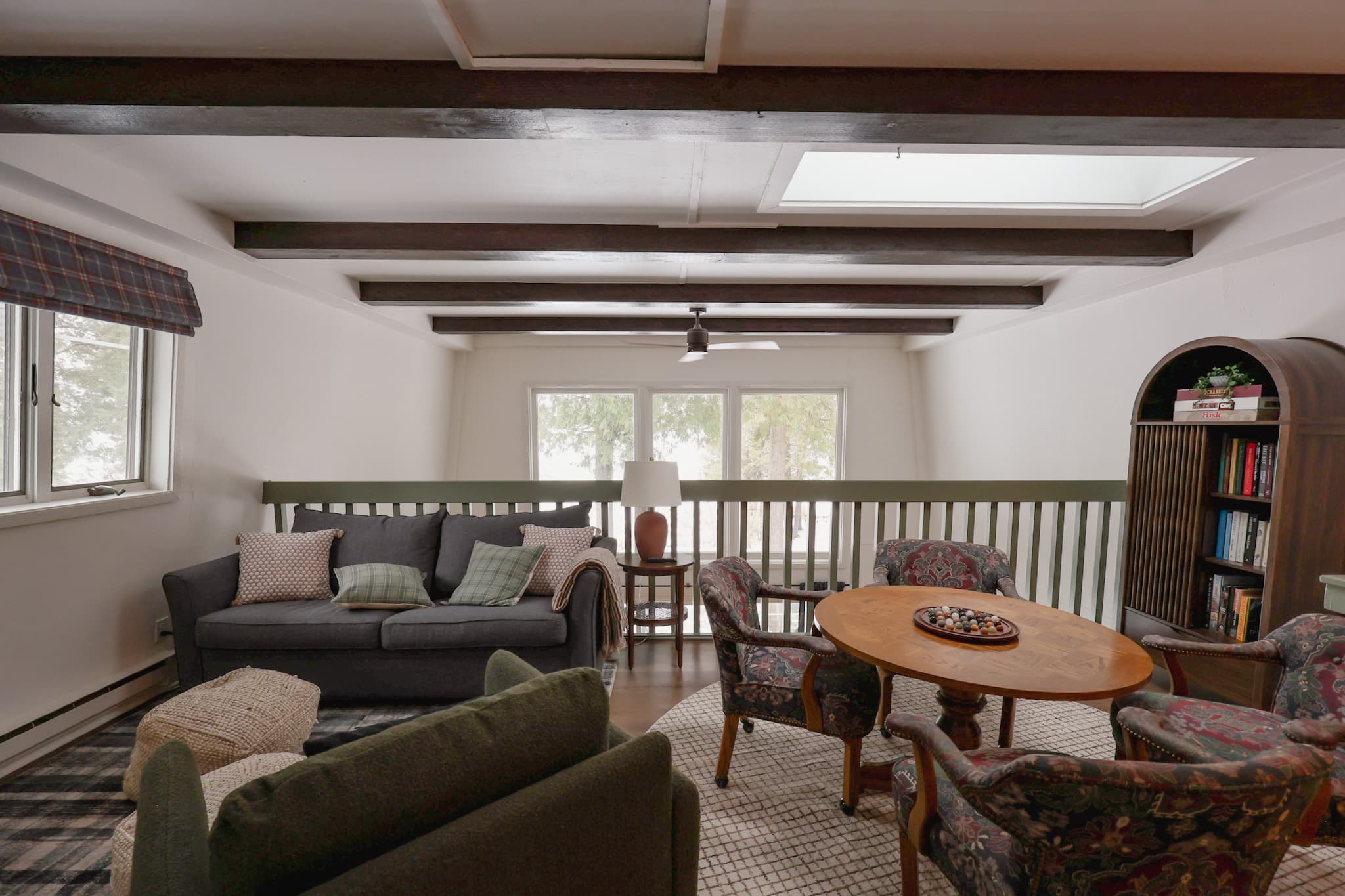 A view of the loft - you'll love the second story view out that window to the lake!
